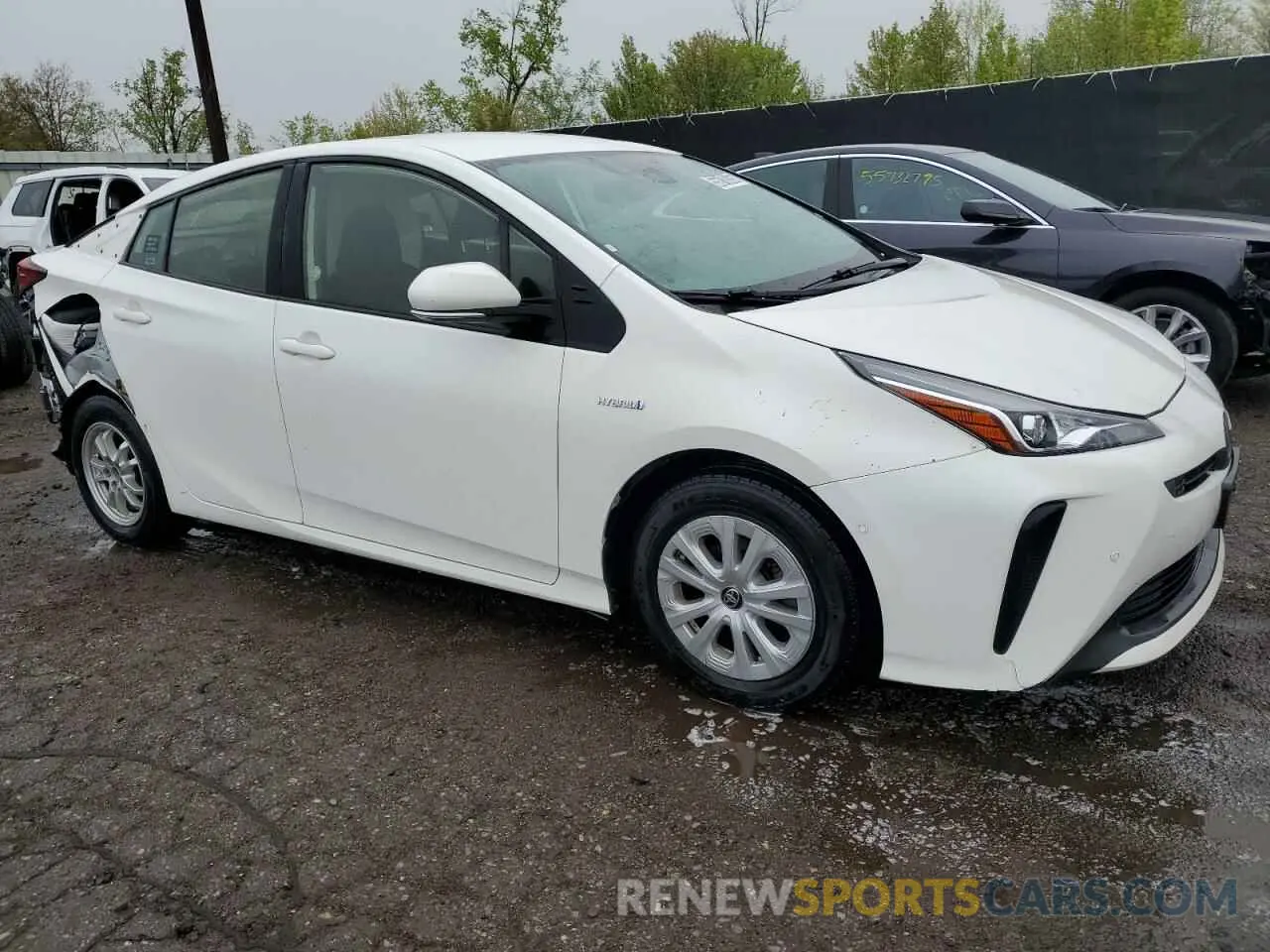 4 fotografías del automóvil dañado JTDKAMFU2M3150350 TOYOTA PRIUS 2021