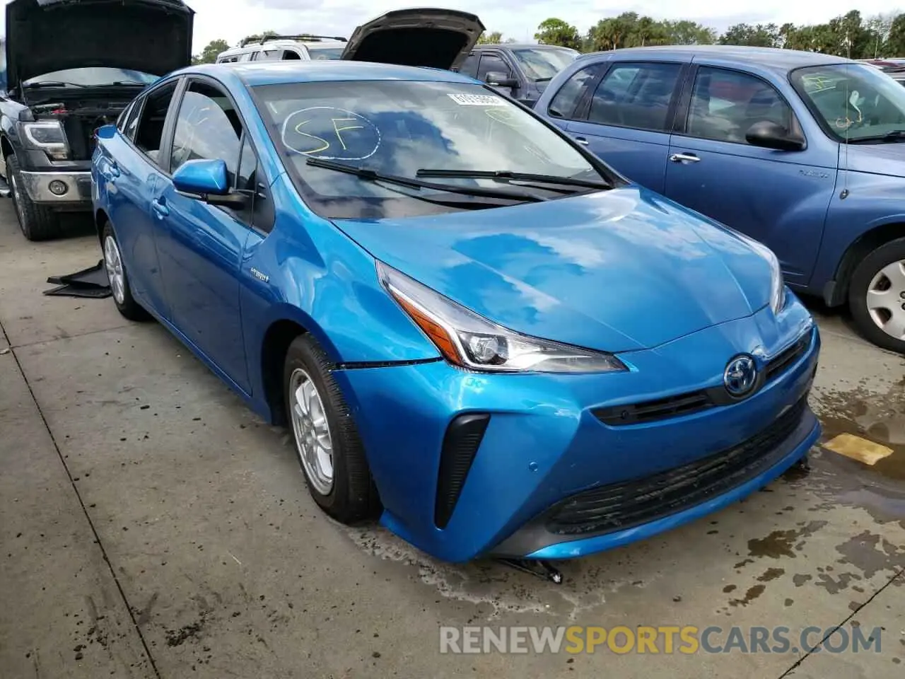 1 fotografías del automóvil dañado JTDKAMFU4M3137194 TOYOTA PRIUS 2021