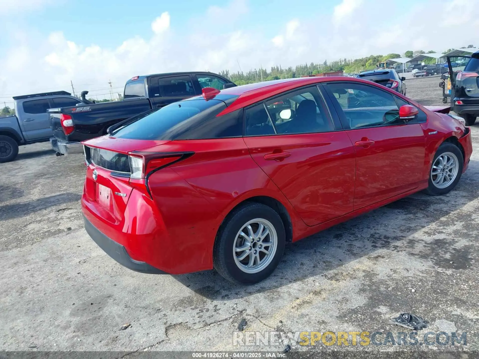4 fotografías del automóvil dañado JTDKAMFU4M3145215 TOYOTA PRIUS 2021