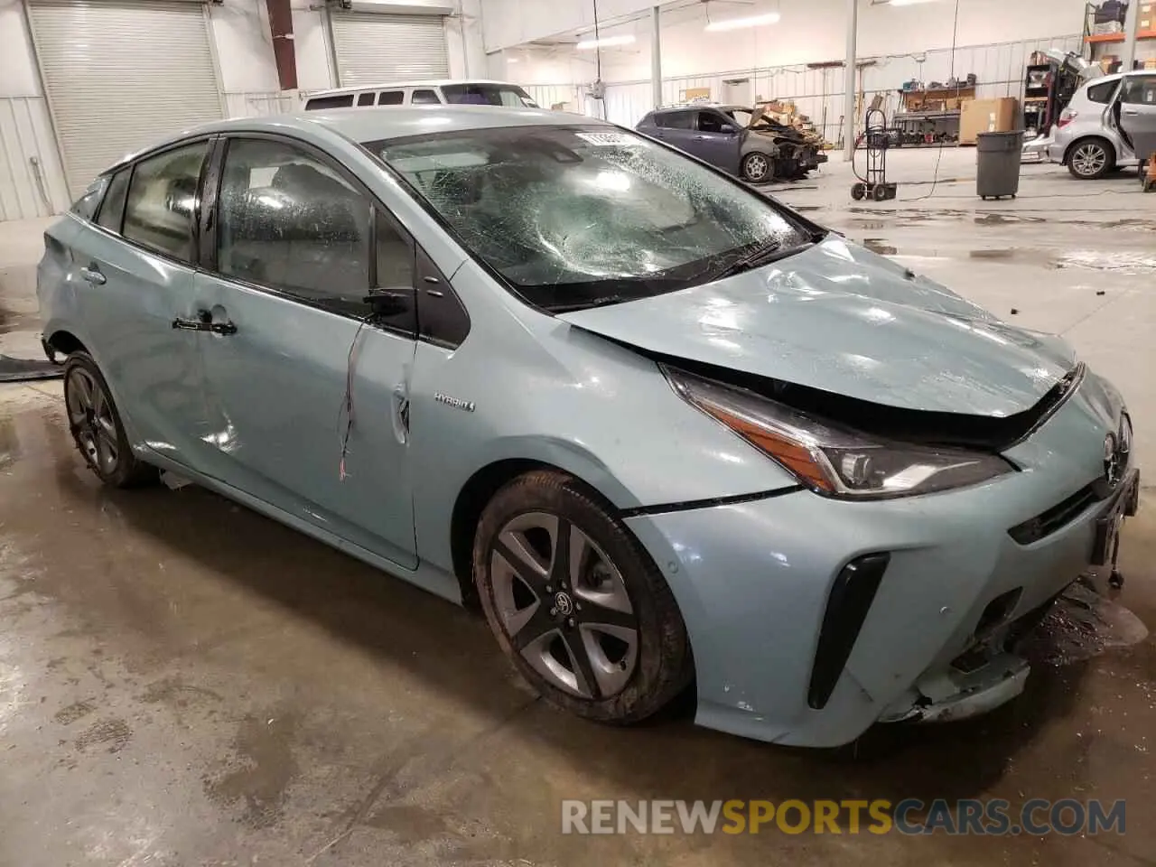 4 fotografías del automóvil dañado JTDKAMFU5M3131288 TOYOTA PRIUS 2021