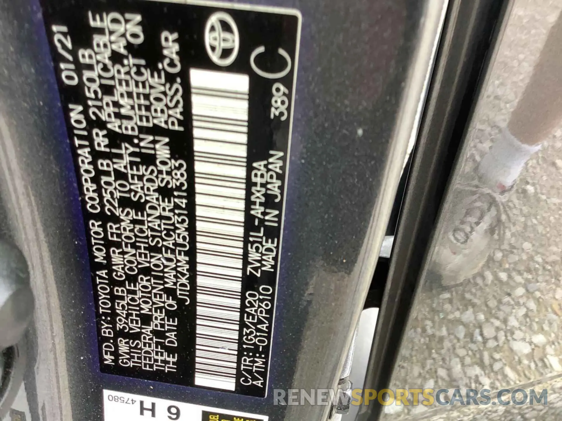35 fotografías del automóvil dañado JTDKAMFU5M3141383 TOYOTA PRIUS 2021