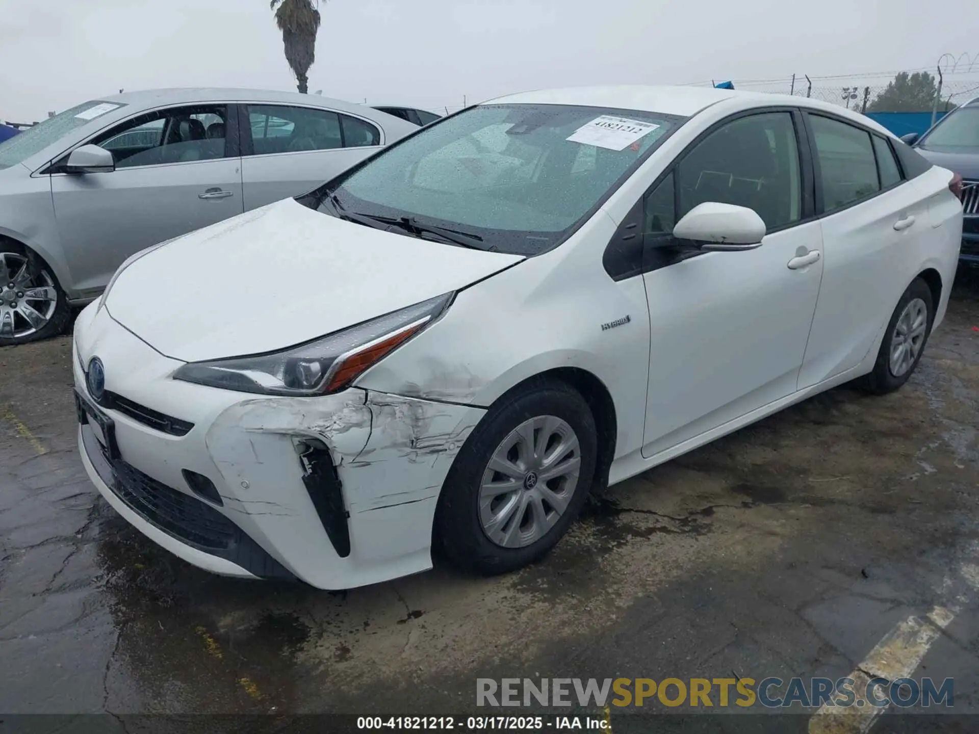 2 fotografías del automóvil dañado JTDKAMFU6M3141019 TOYOTA PRIUS 2021