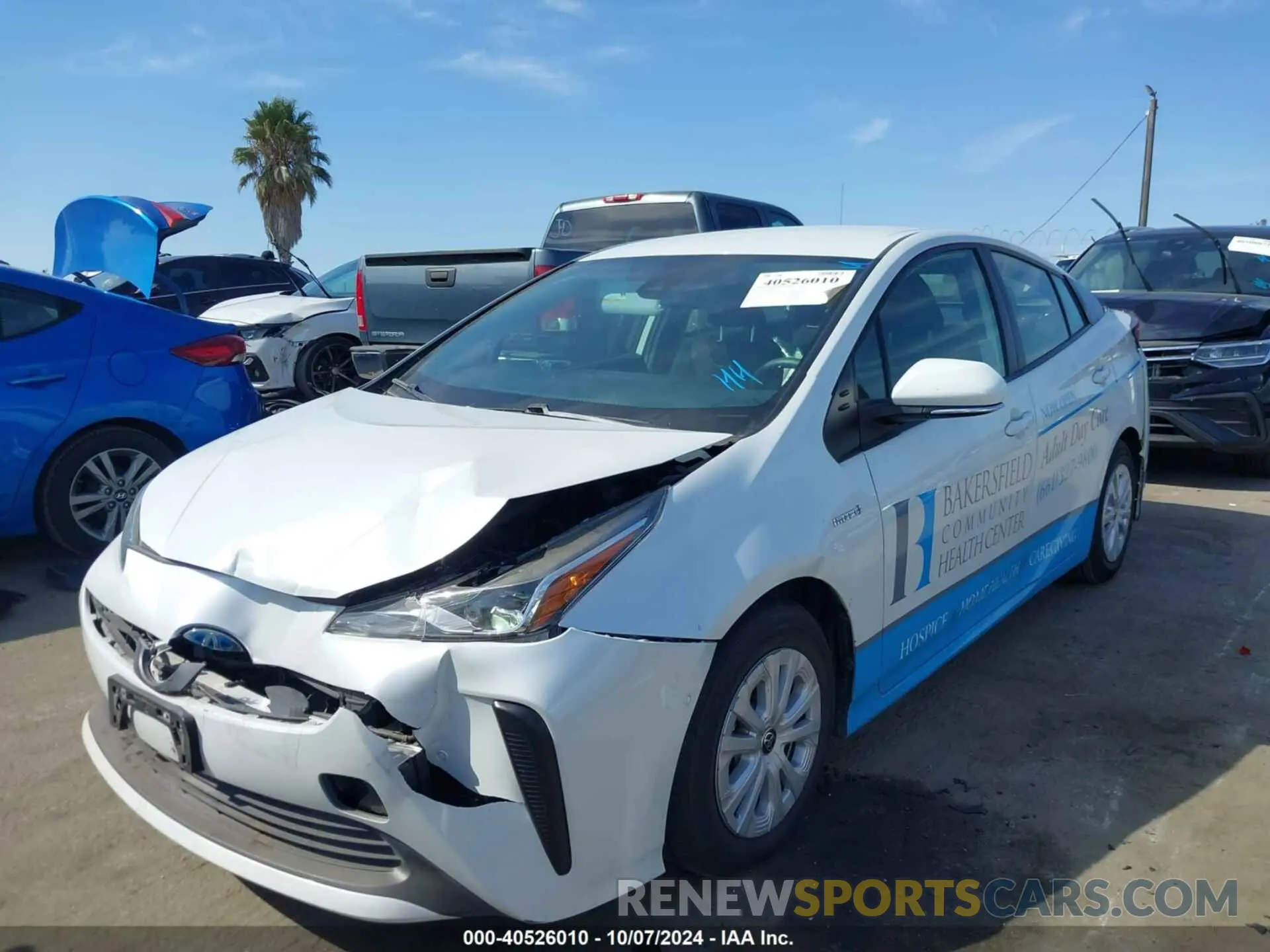 2 fotografías del automóvil dañado JTDKAMFU7M3135133 TOYOTA PRIUS 2021