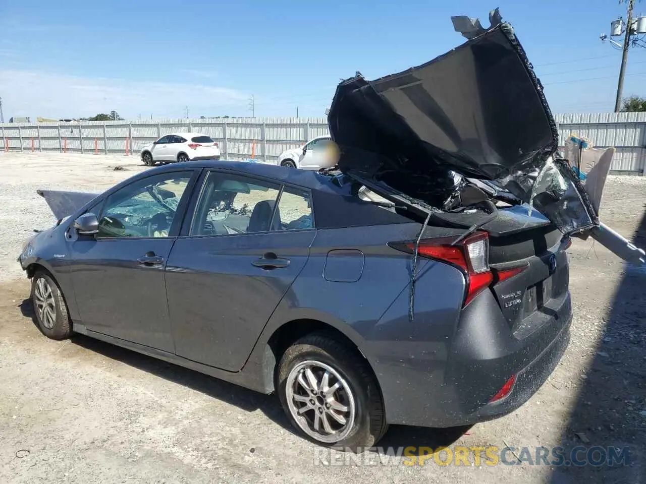 2 fotografías del automóvil dañado JTDKAMFU7M3145855 TOYOTA PRIUS 2021