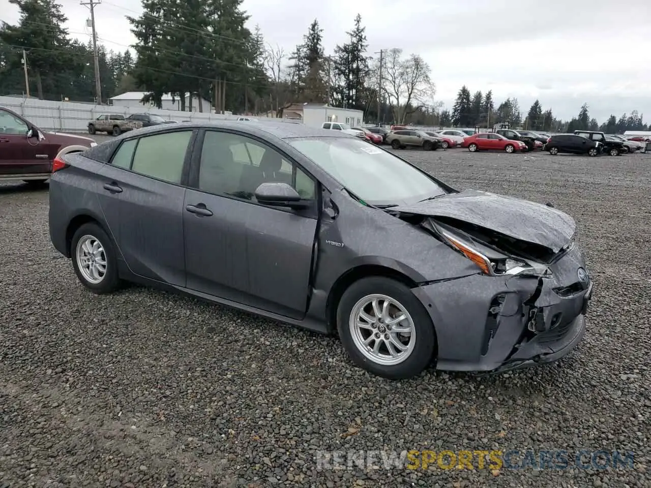 4 fotografías del automóvil dañado JTDKAMFU7M3148240 TOYOTA PRIUS 2021