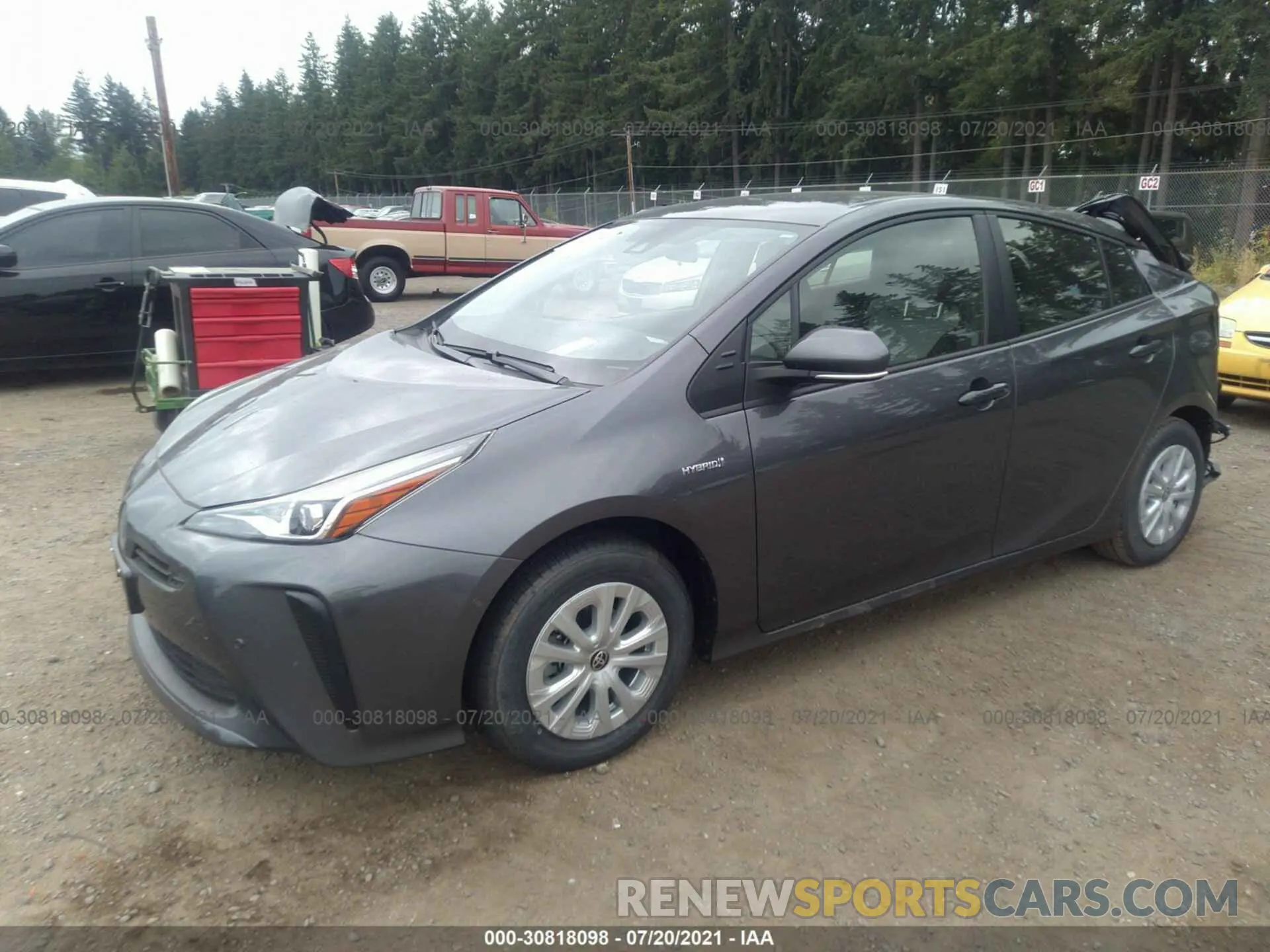 2 fotografías del automóvil dañado JTDKAMFU7M3149257 TOYOTA PRIUS 2021