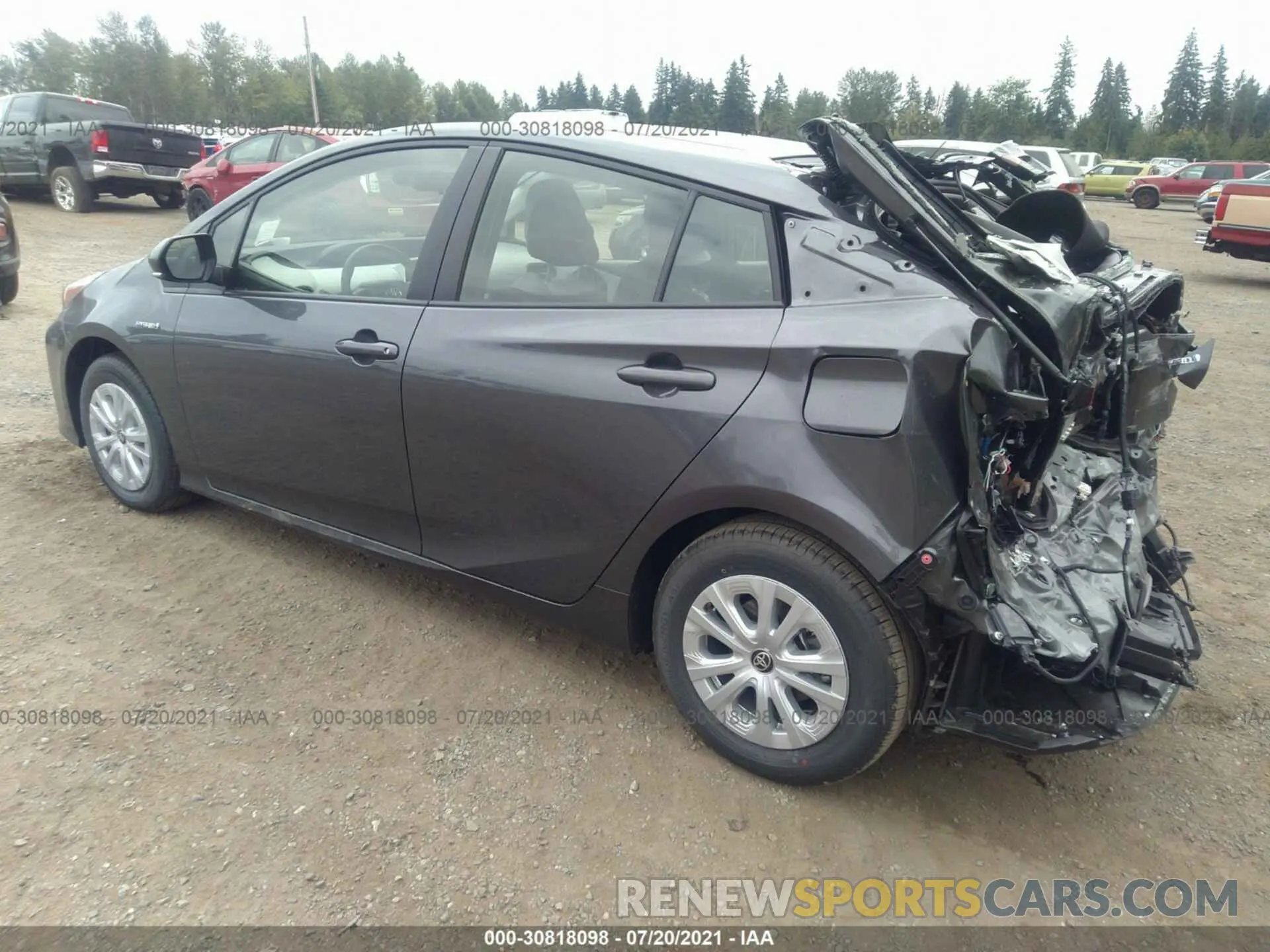 3 fotografías del automóvil dañado JTDKAMFU7M3149257 TOYOTA PRIUS 2021