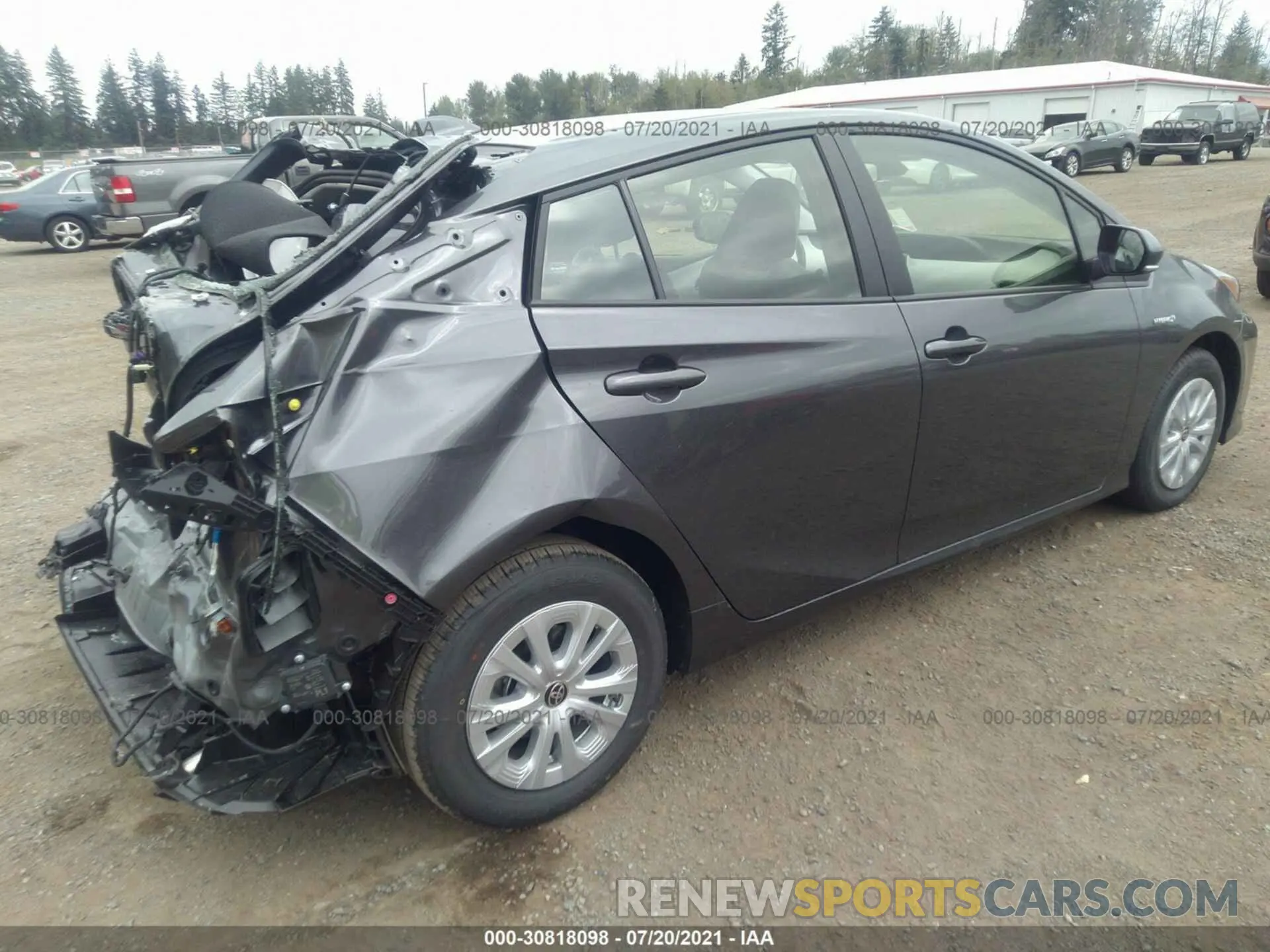 4 fotografías del automóvil dañado JTDKAMFU7M3149257 TOYOTA PRIUS 2021