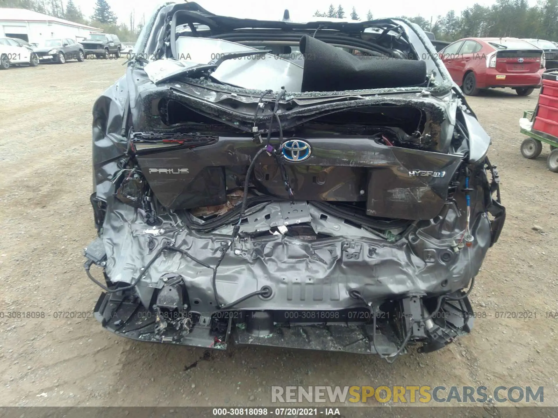 6 fotografías del automóvil dañado JTDKAMFU7M3149257 TOYOTA PRIUS 2021
