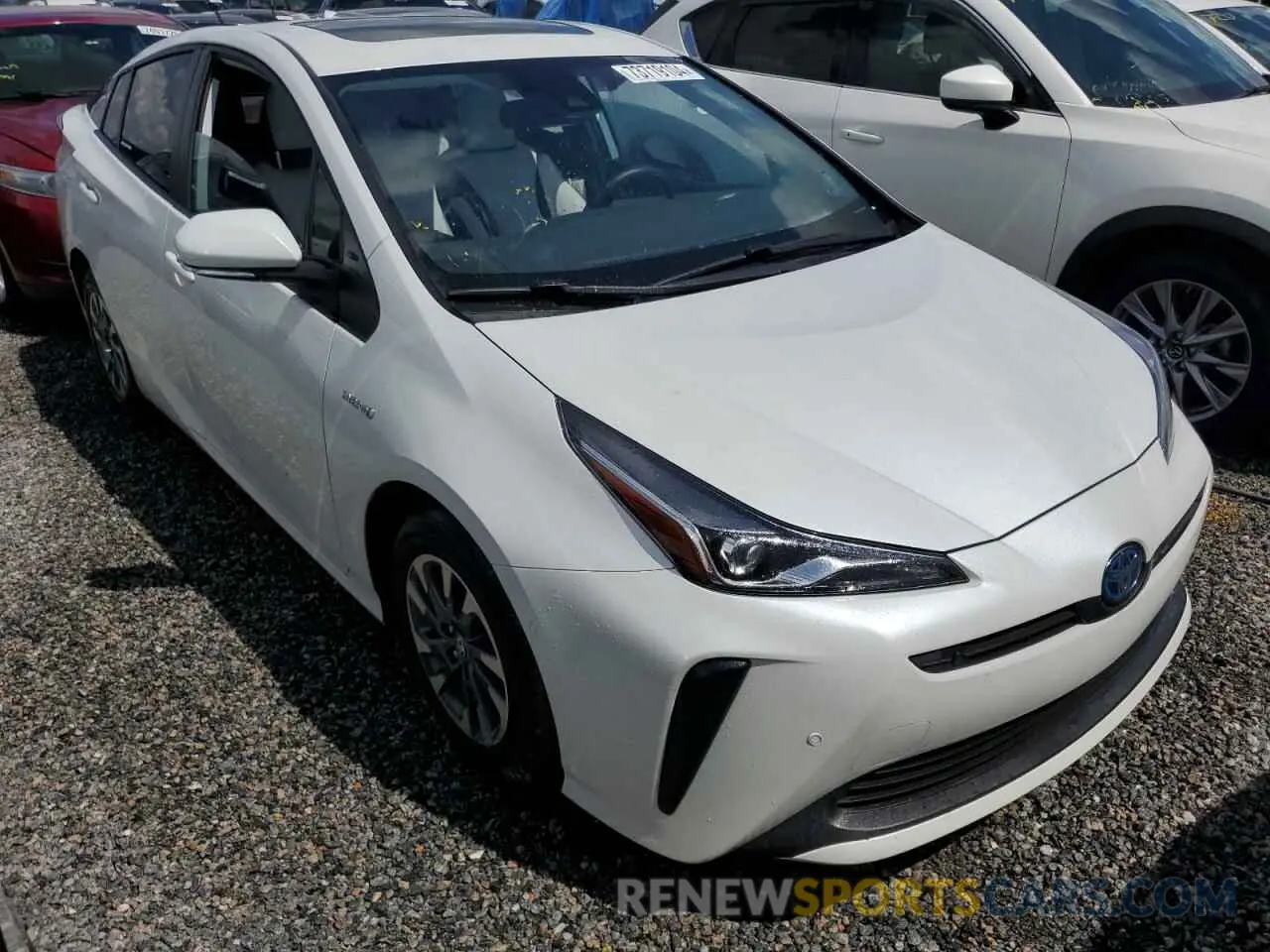 4 fotografías del automóvil dañado JTDKAMFU8M3139384 TOYOTA PRIUS 2021