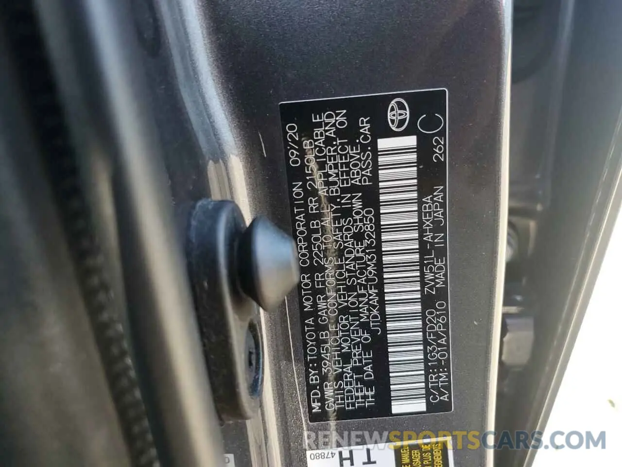 13 fotografías del automóvil dañado JTDKAMFU9M3132850 TOYOTA PRIUS 2021