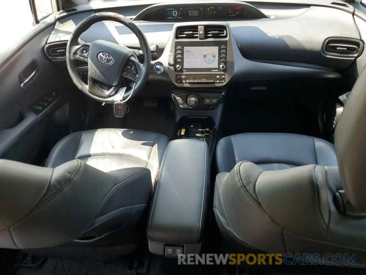 8 fotografías del automóvil dañado JTDKAMFUXM3128225 TOYOTA PRIUS 2021