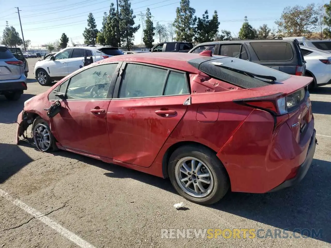 2 fotografías del automóvil dañado JTDKAMFUXM3148409 TOYOTA PRIUS 2021