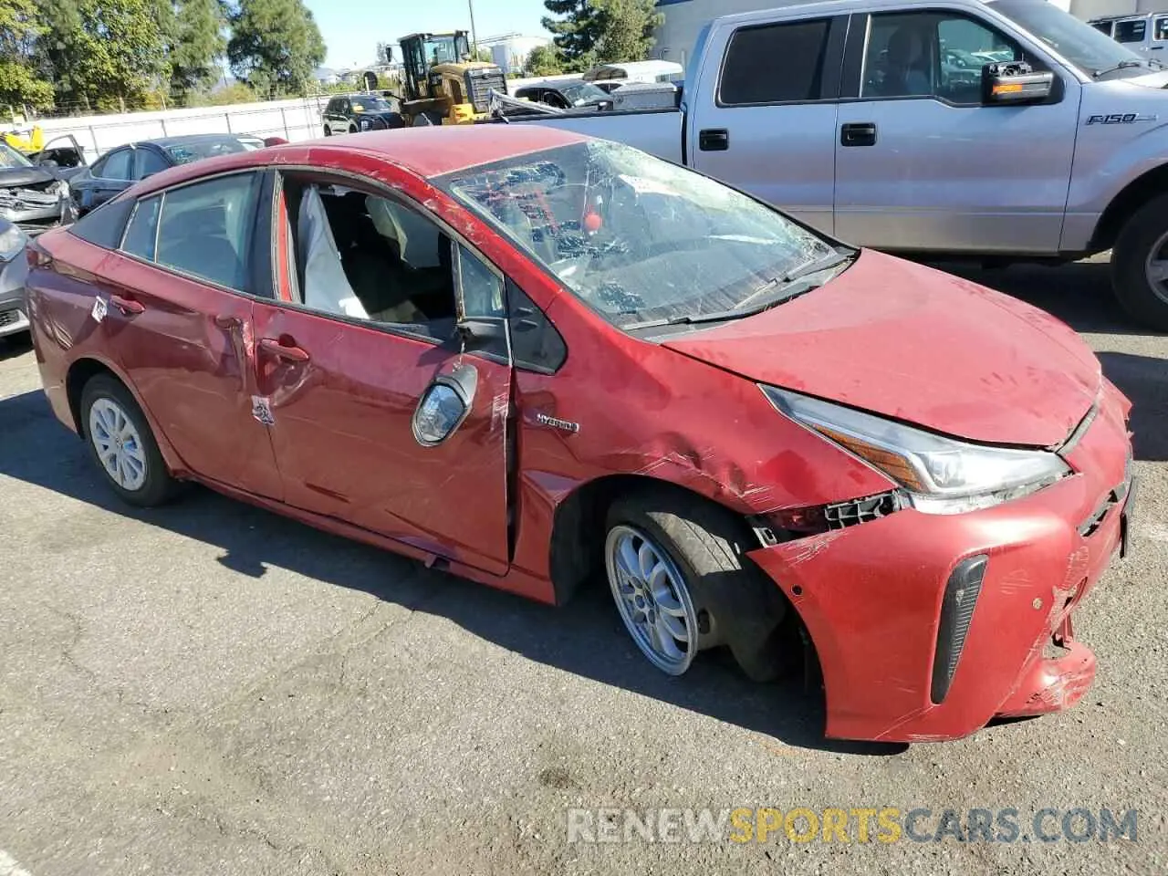 4 fotografías del automóvil dañado JTDKAMFUXM3148409 TOYOTA PRIUS 2021