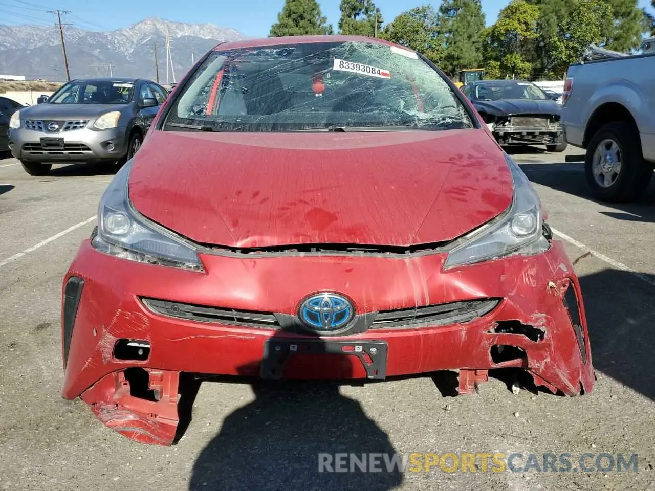 5 fotografías del automóvil dañado JTDKAMFUXM3148409 TOYOTA PRIUS 2021