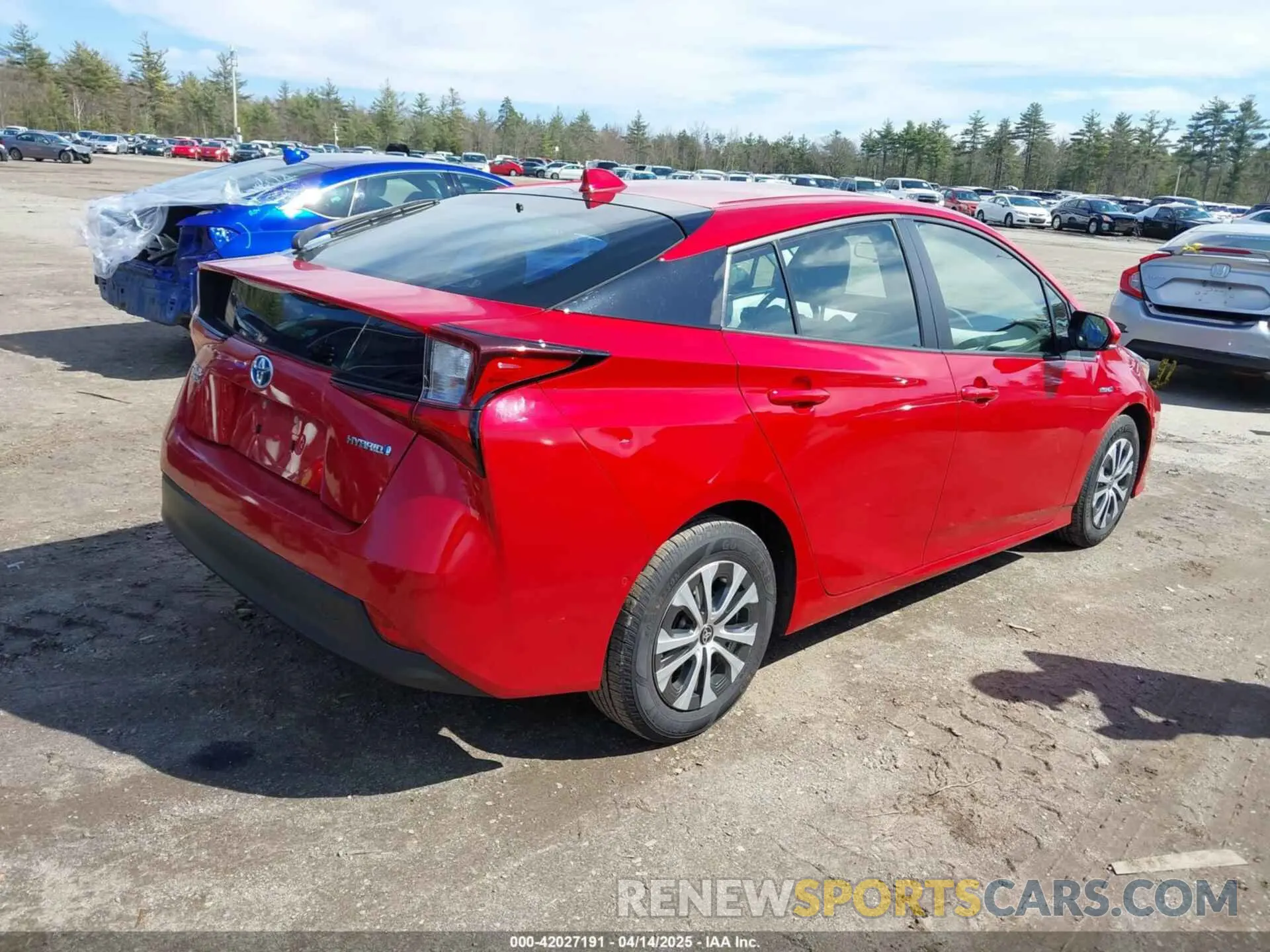 4 fotografías del automóvil dañado JTDL9MFU1M3028284 TOYOTA PRIUS 2021