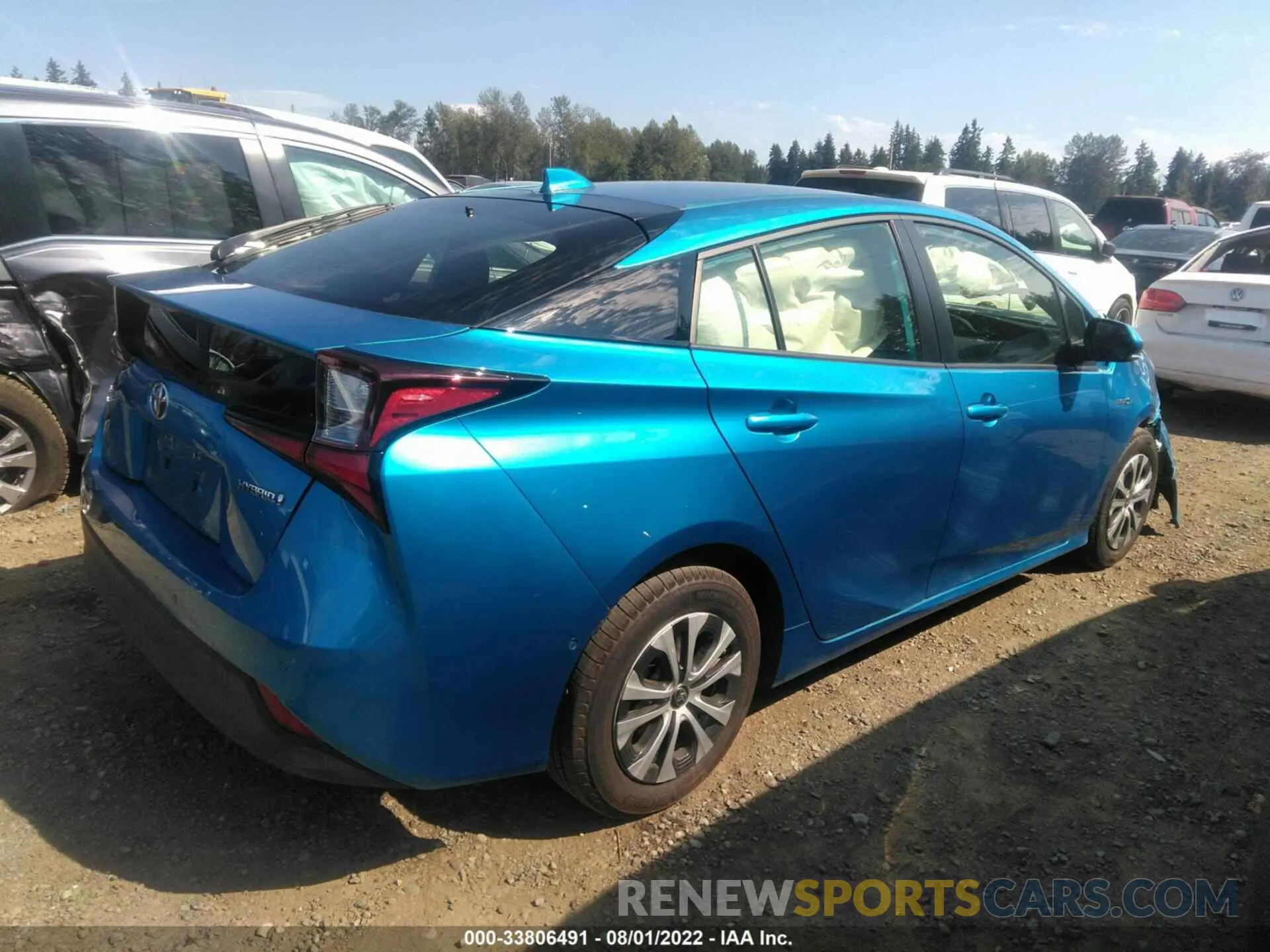 4 fotografías del automóvil dañado JTDL9MFU3M3024740 TOYOTA PRIUS 2021