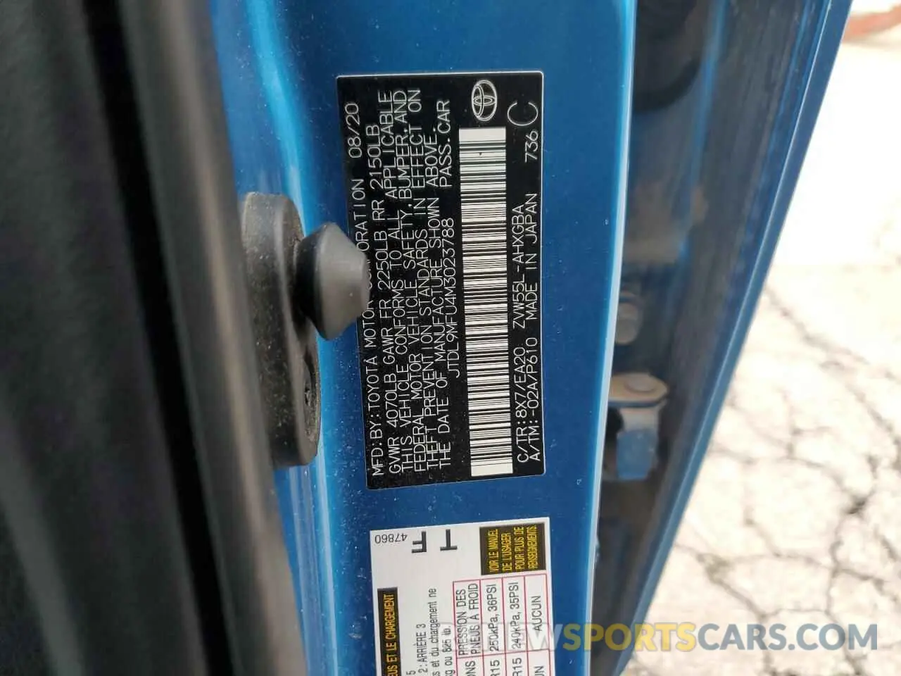 12 fotografías del automóvil dañado JTDL9MFU4M3023788 TOYOTA PRIUS 2021
