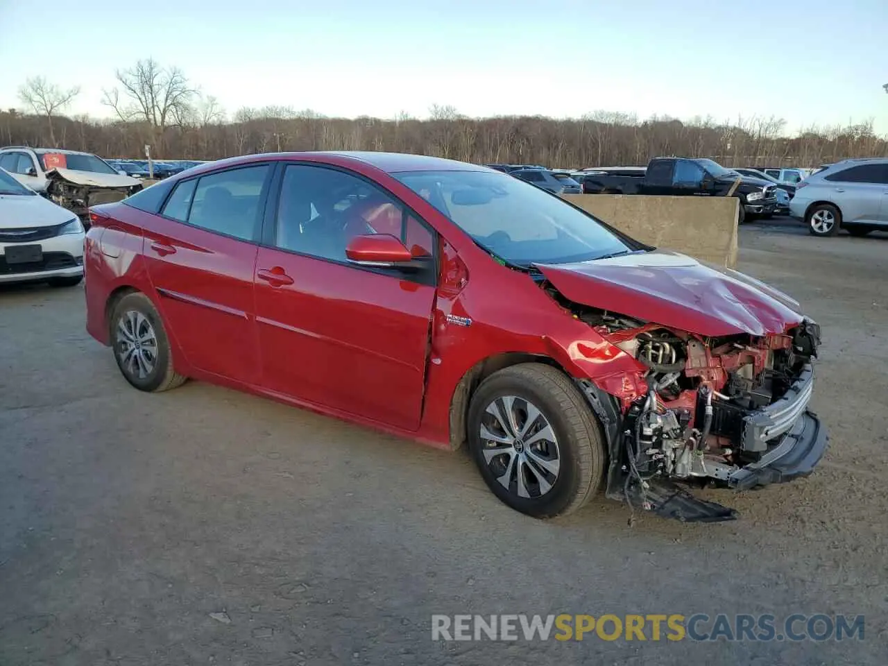 4 fotografías del automóvil dañado JTDKAMFP9N3227274 TOYOTA PRIUS 2022