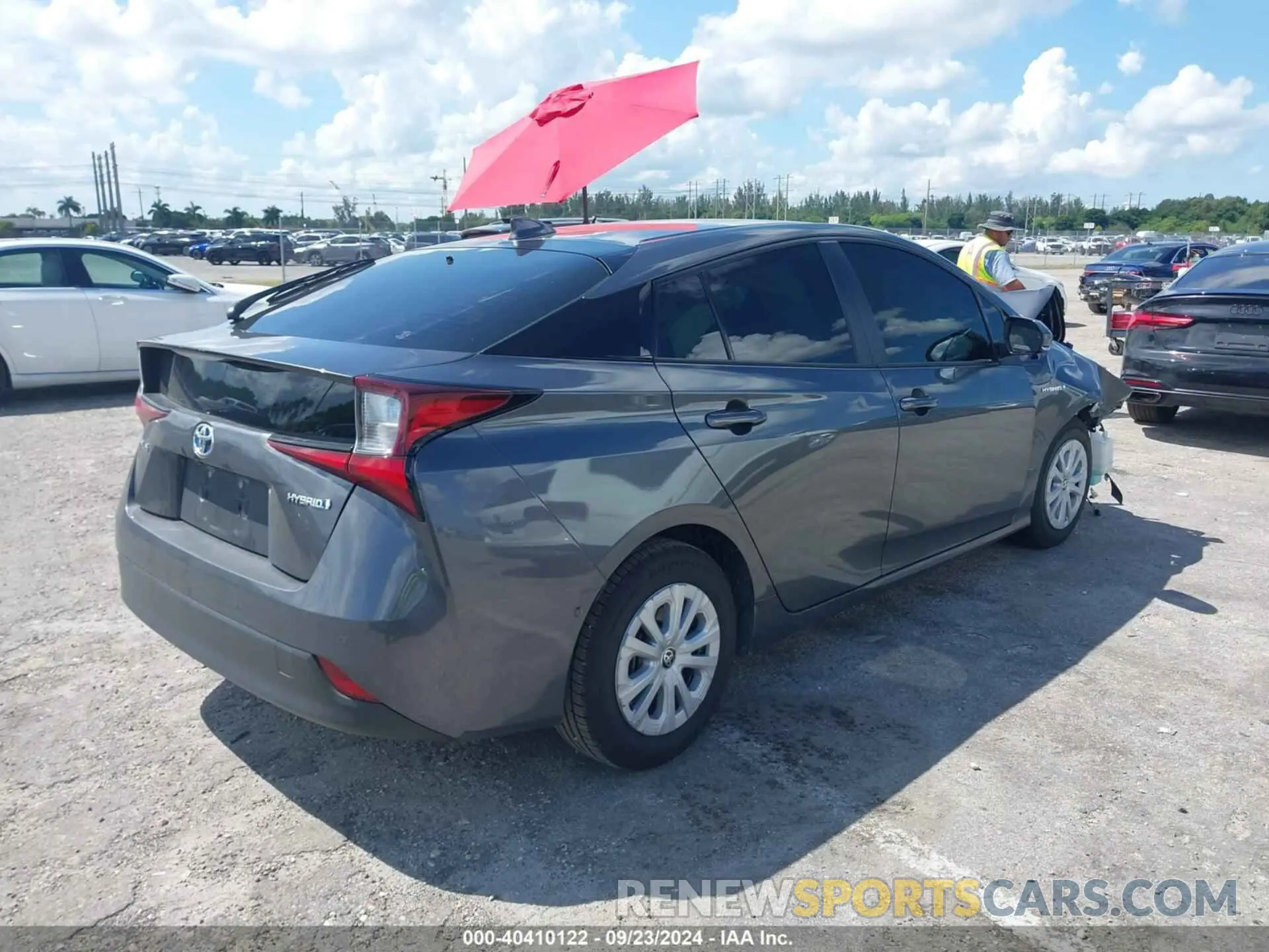 4 fotografías del automóvil dañado JTDKAMFU1N3161986 TOYOTA PRIUS 2022