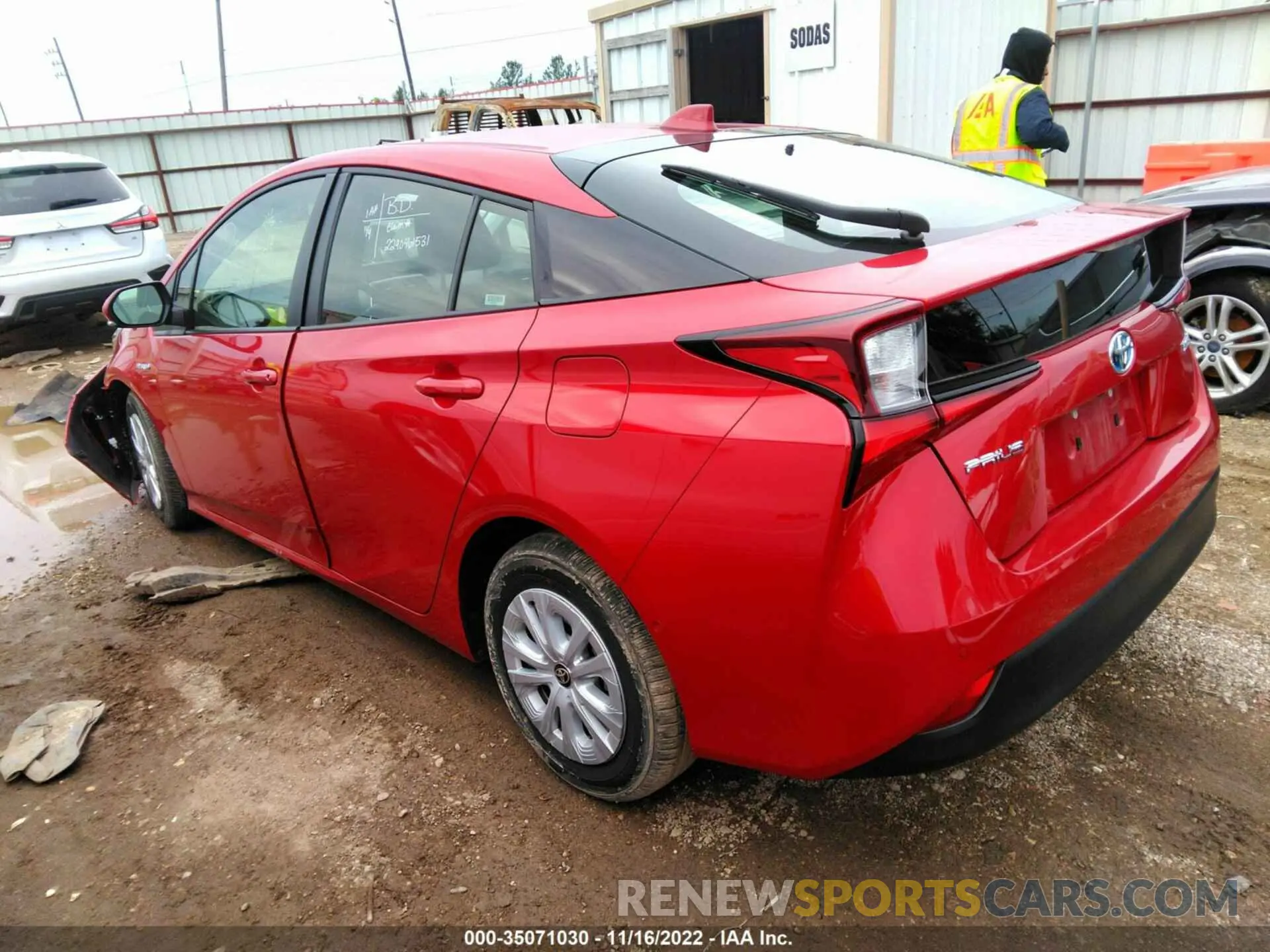 3 fotografías del automóvil dañado JTDKAMFU5N3161232 TOYOTA PRIUS 2022