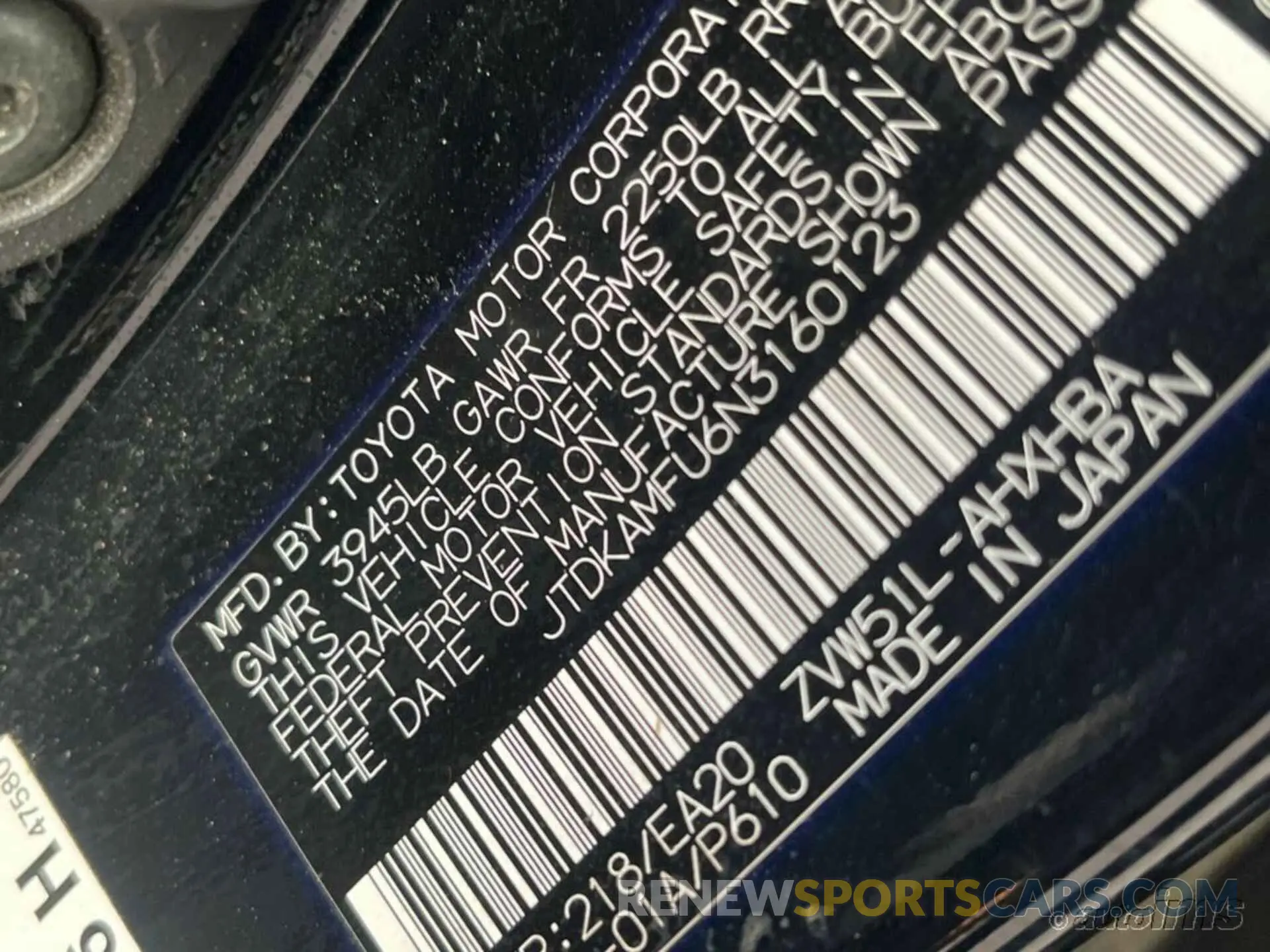 1 fotografías del automóvil dañado JTDKAMFU6N3160123 TOYOTA PRIUS 2022