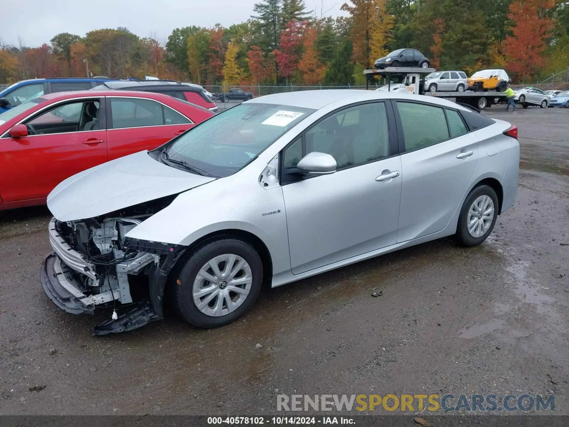 2 fotografías del automóvil dañado JTDKAMFU6N3180730 TOYOTA PRIUS 2022