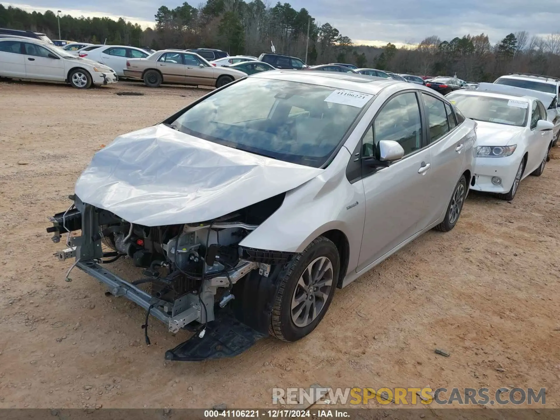 2 fotografías del automóvil dañado JTDKAMFU6N3186589 TOYOTA PRIUS 2022