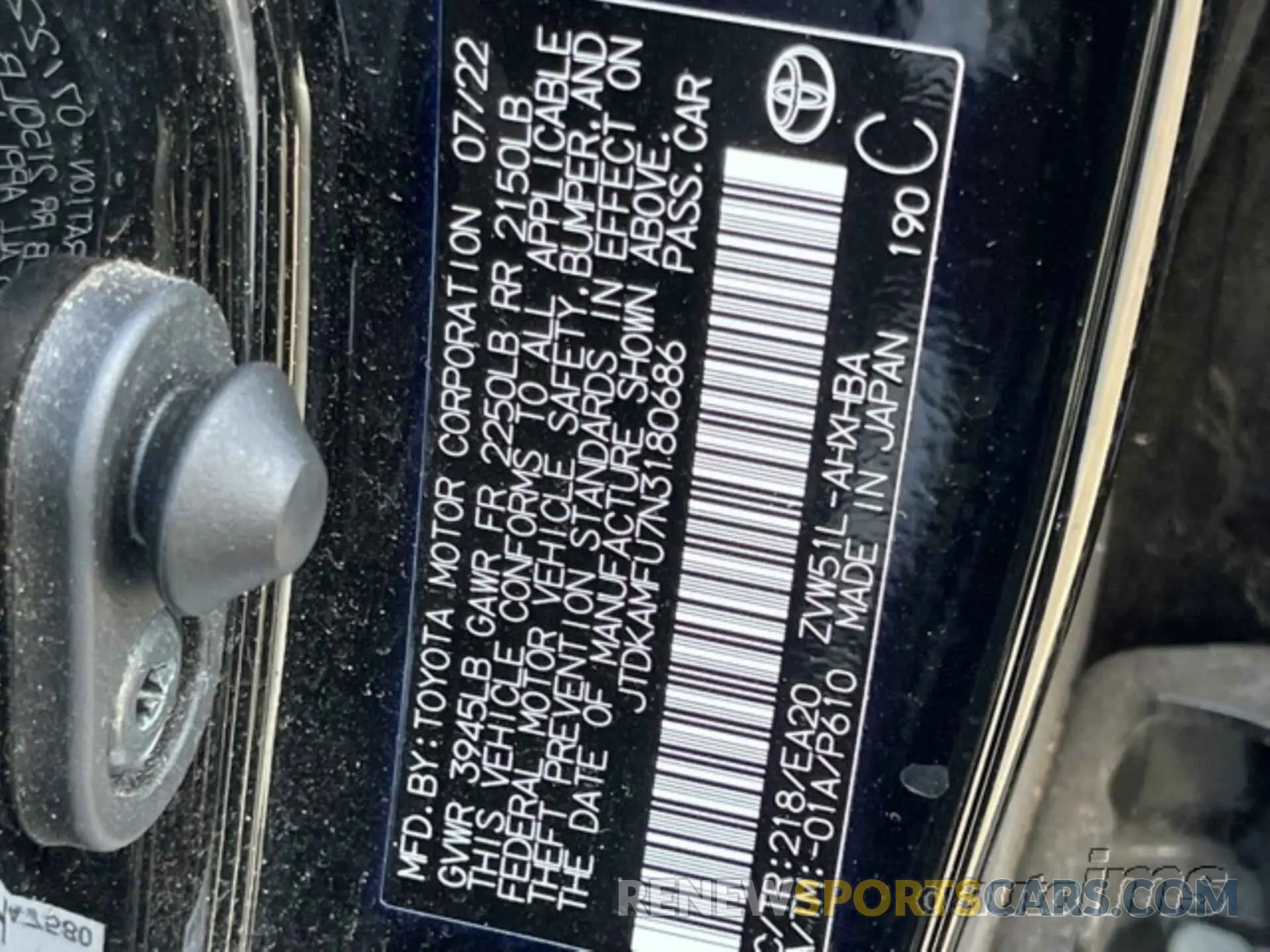 7 fotografías del automóvil dañado JTDKAMFU7N3180686 TOYOTA PRIUS 2022