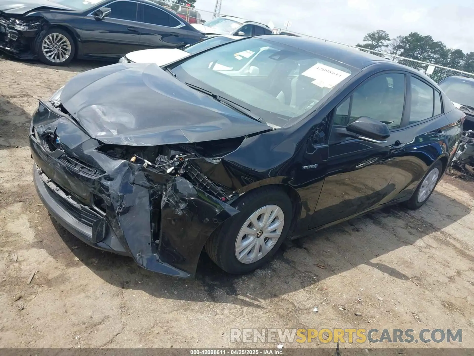 2 fotografías del automóvil dañado JTDKAMFU8N3181135 TOYOTA PRIUS 2022