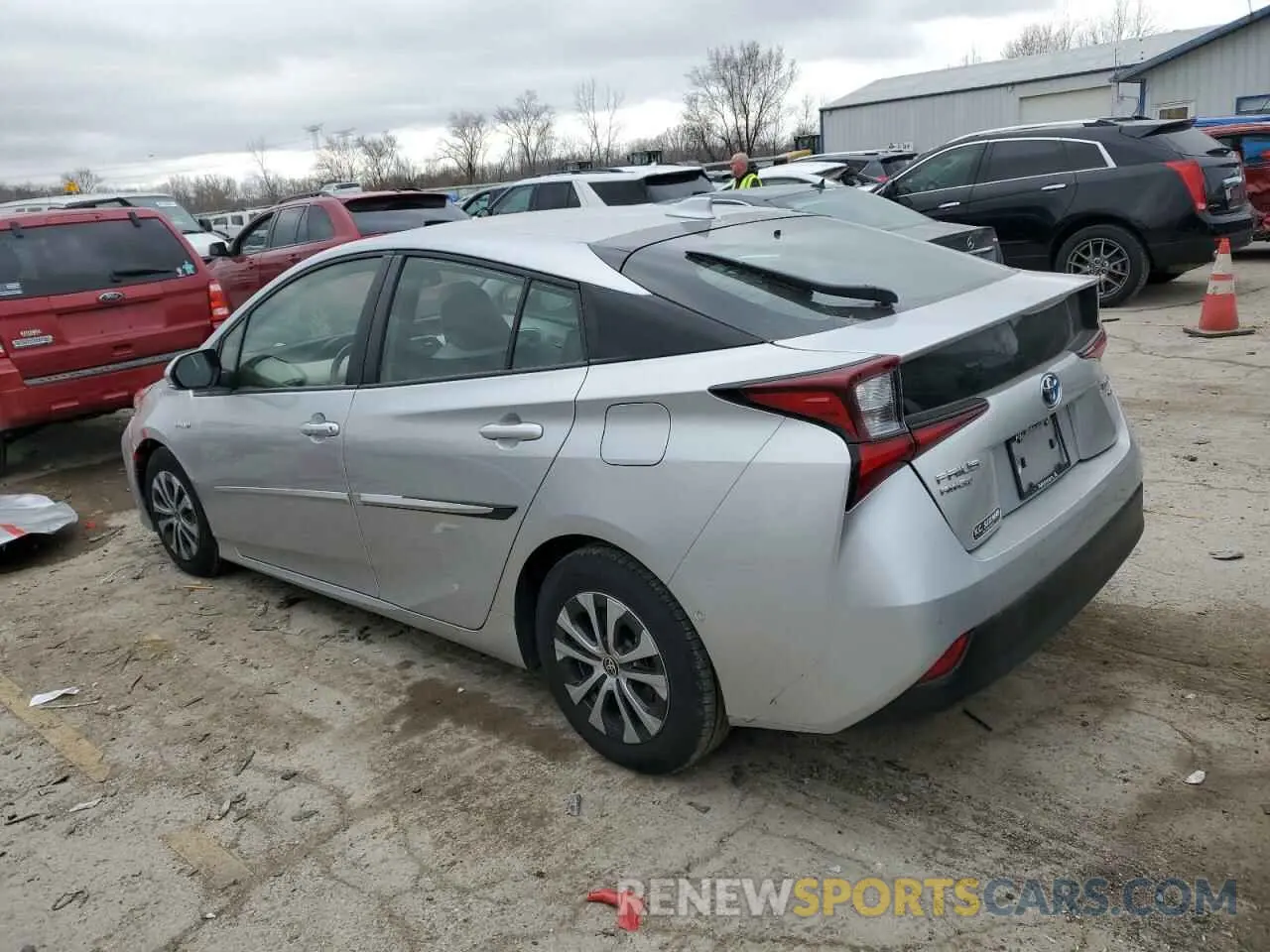 2 fotografías del automóvil dañado JTDL9MFU0N3035910 TOYOTA PRIUS 2022