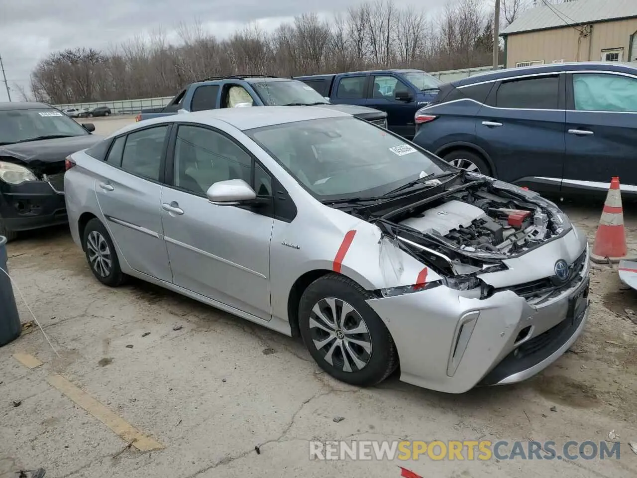 4 fotografías del automóvil dañado JTDL9MFU0N3035910 TOYOTA PRIUS 2022