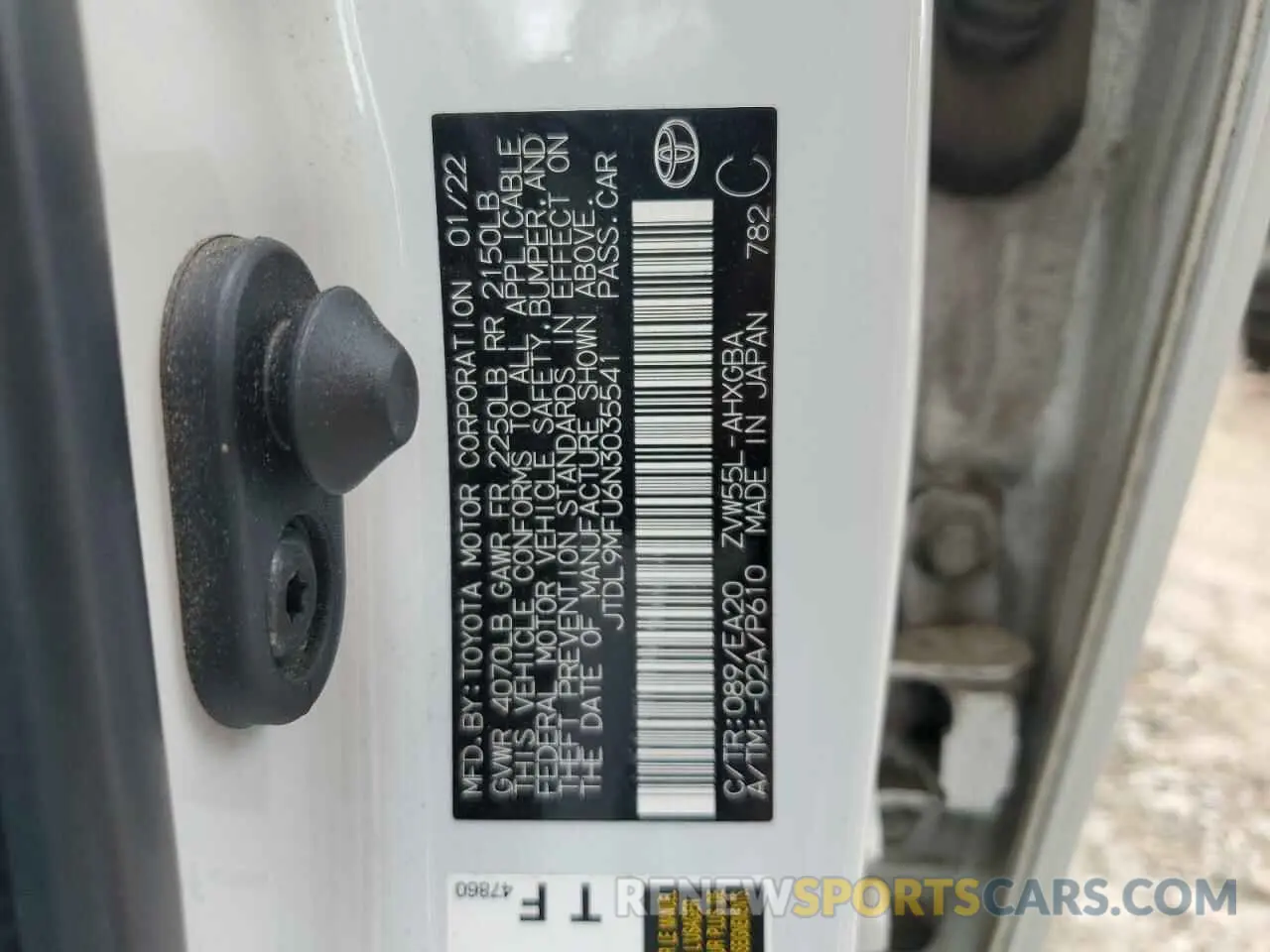 12 fotografías del automóvil dañado JTDL9MFU6N3035541 TOYOTA PRIUS 2022