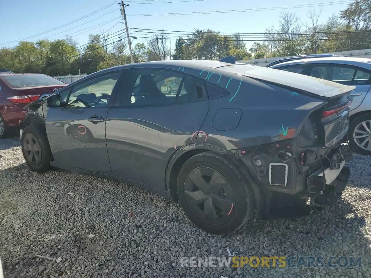 2 fotografías del automóvil dañado JTDACAAU8P3006799 TOYOTA PRIUS 2023
