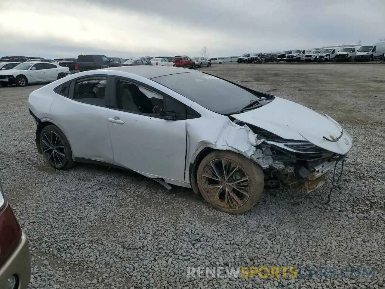 4 fotografías del automóvil dañado JTDACAAUXP3007887 TOYOTA PRIUS 2023