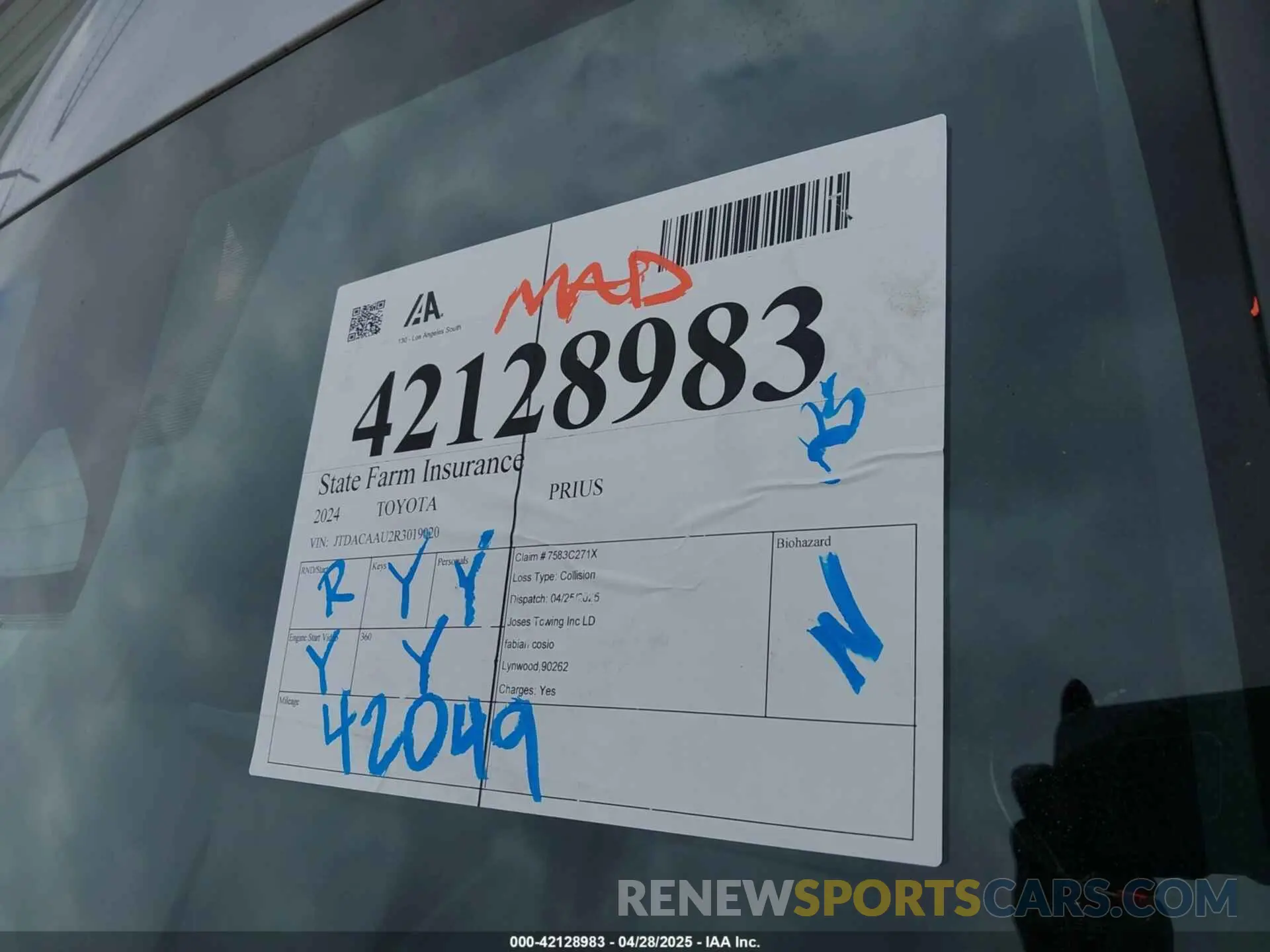 18 fotografías del automóvil dañado JTDACAAU2R3019020 TOYOTA PRIUS 2024