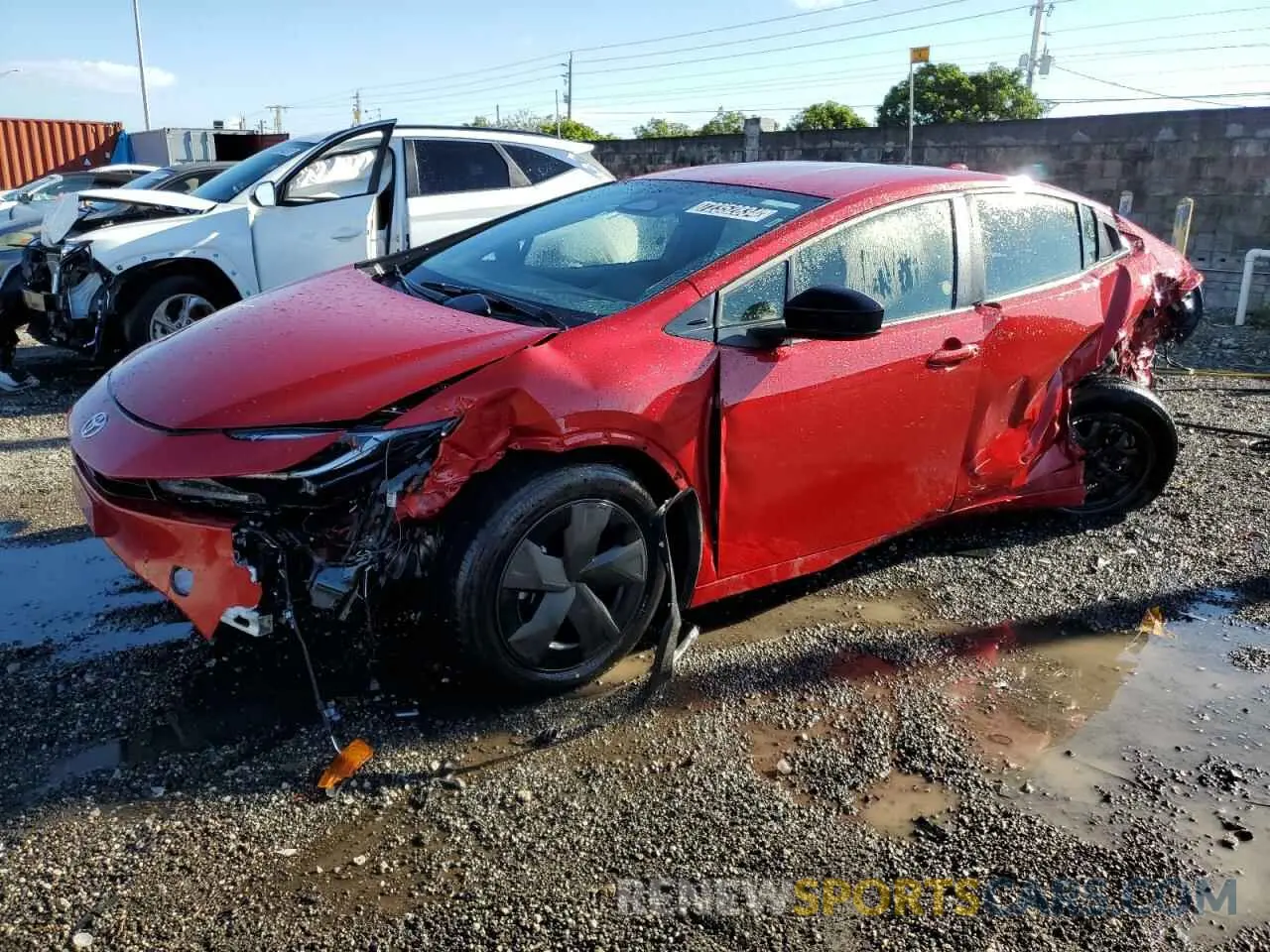 1 fotografías del automóvil dañado JTDACAAU7R3020227 TOYOTA PRIUS 2024