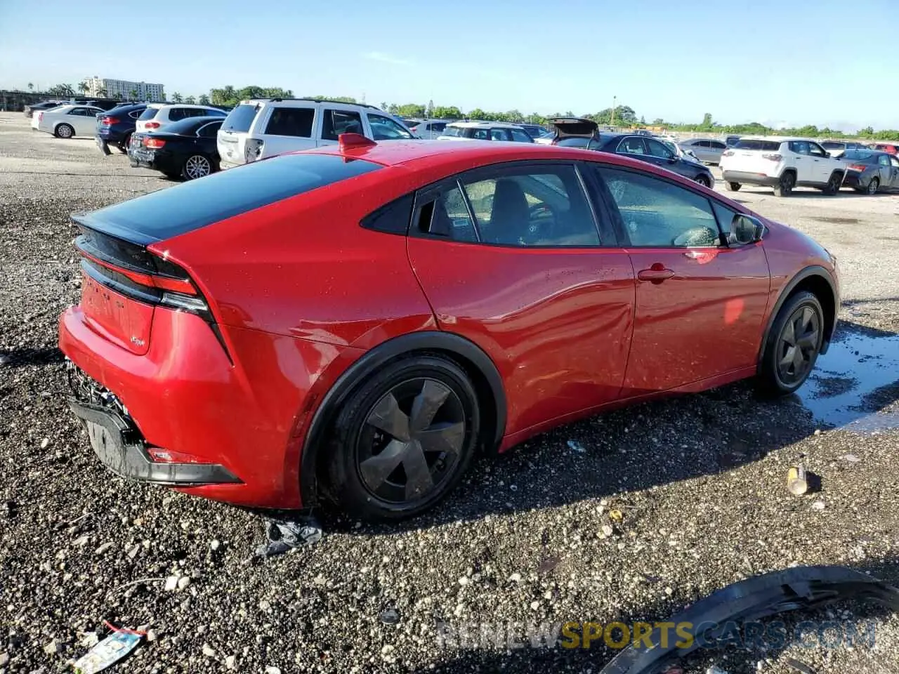 3 fotografías del automóvil dañado JTDACAAU7R3020227 TOYOTA PRIUS 2024