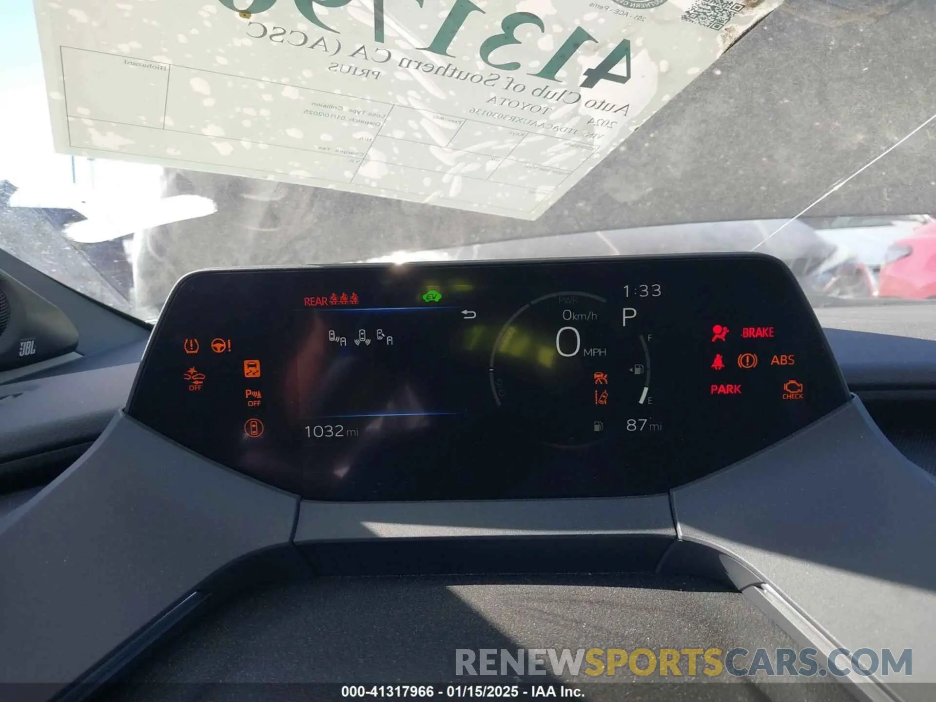 7 fotografías del automóvil dañado JTDACAAUXR3030136 TOYOTA PRIUS 2024