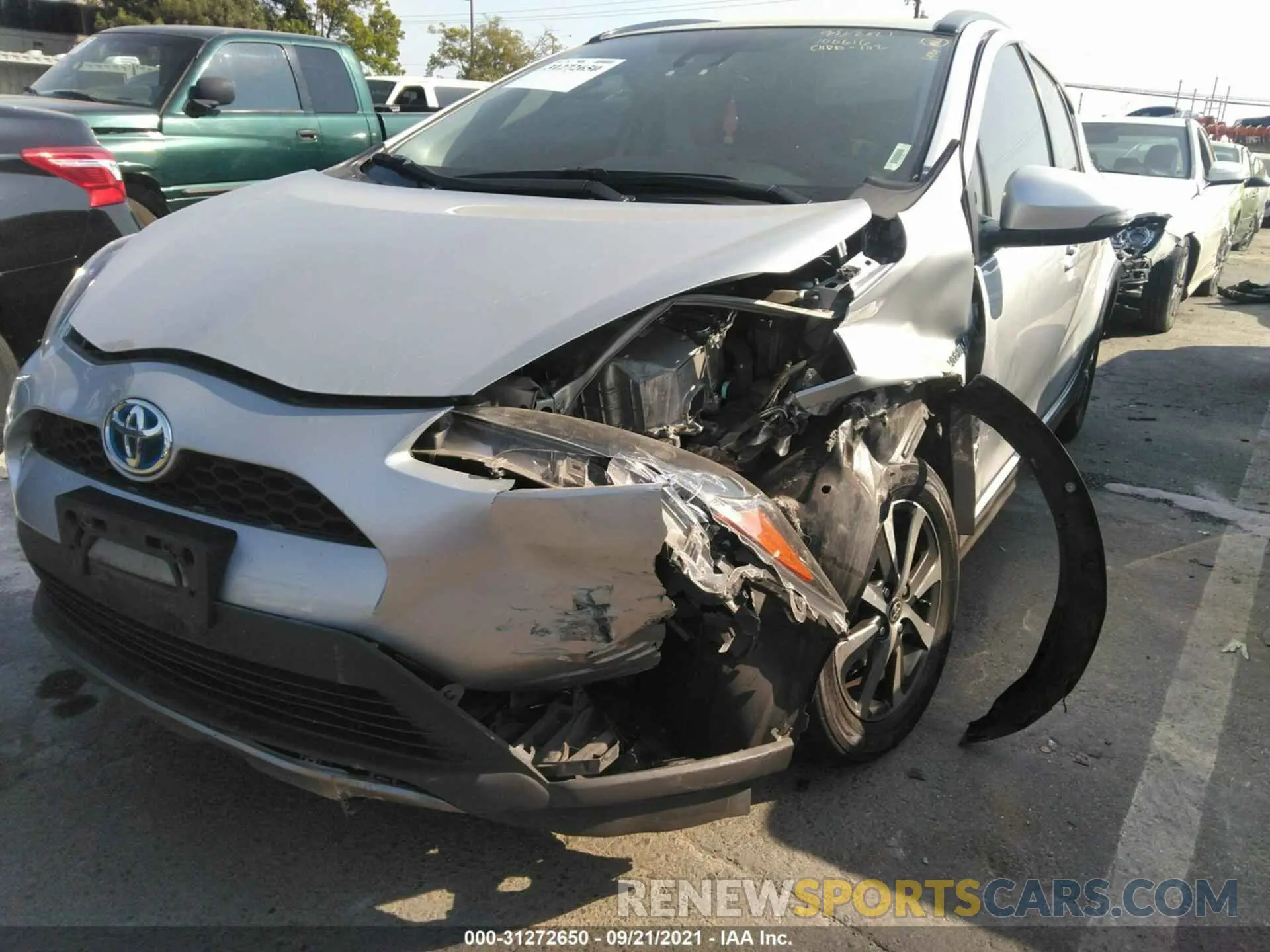 6 fotografías del automóvil dañado JTDKDTB34K1625682 TOYOTA PRIUS C 2019