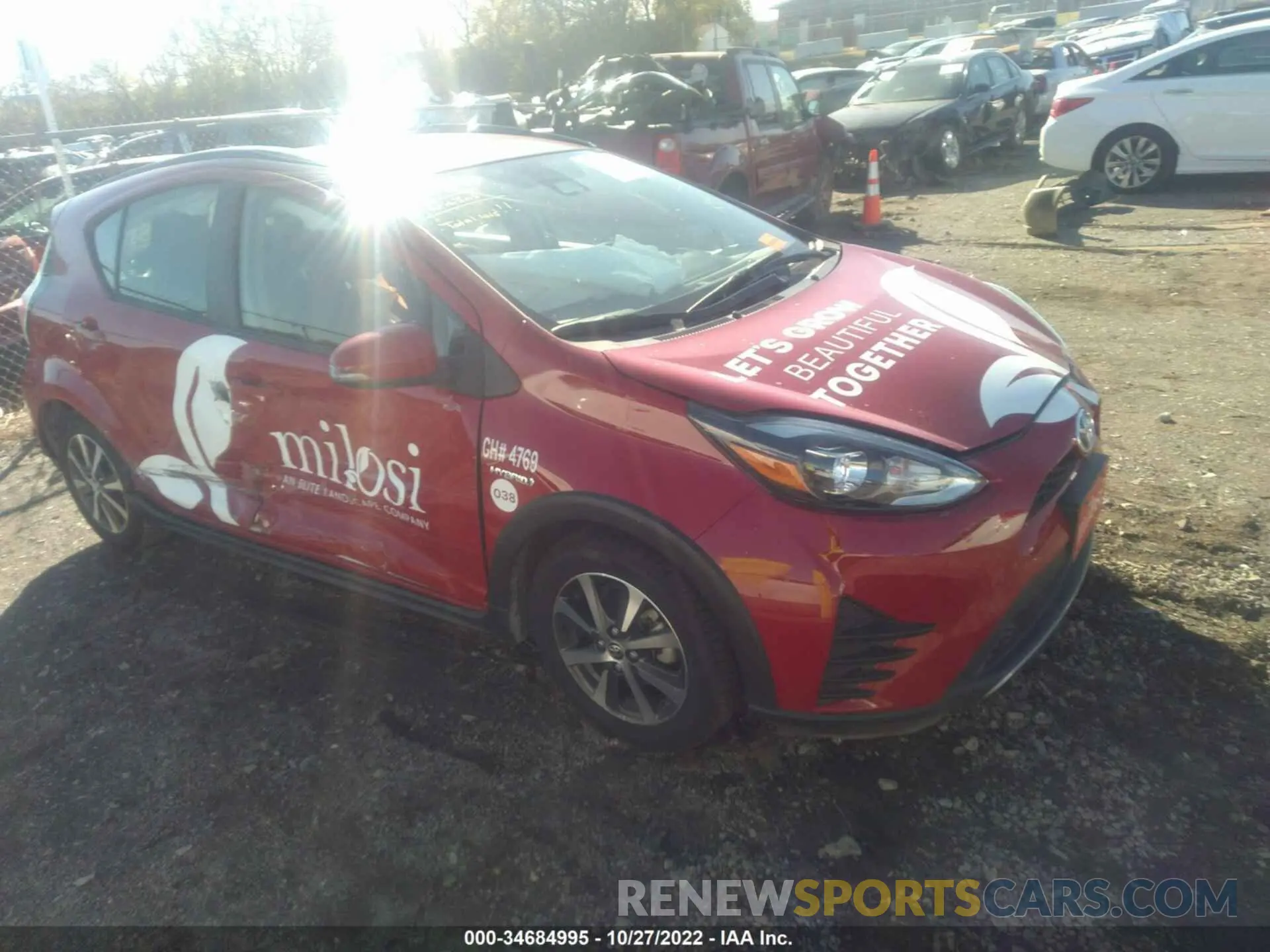 1 fotografías del automóvil dañado JTDKDTB35K1621401 TOYOTA PRIUS C 2019