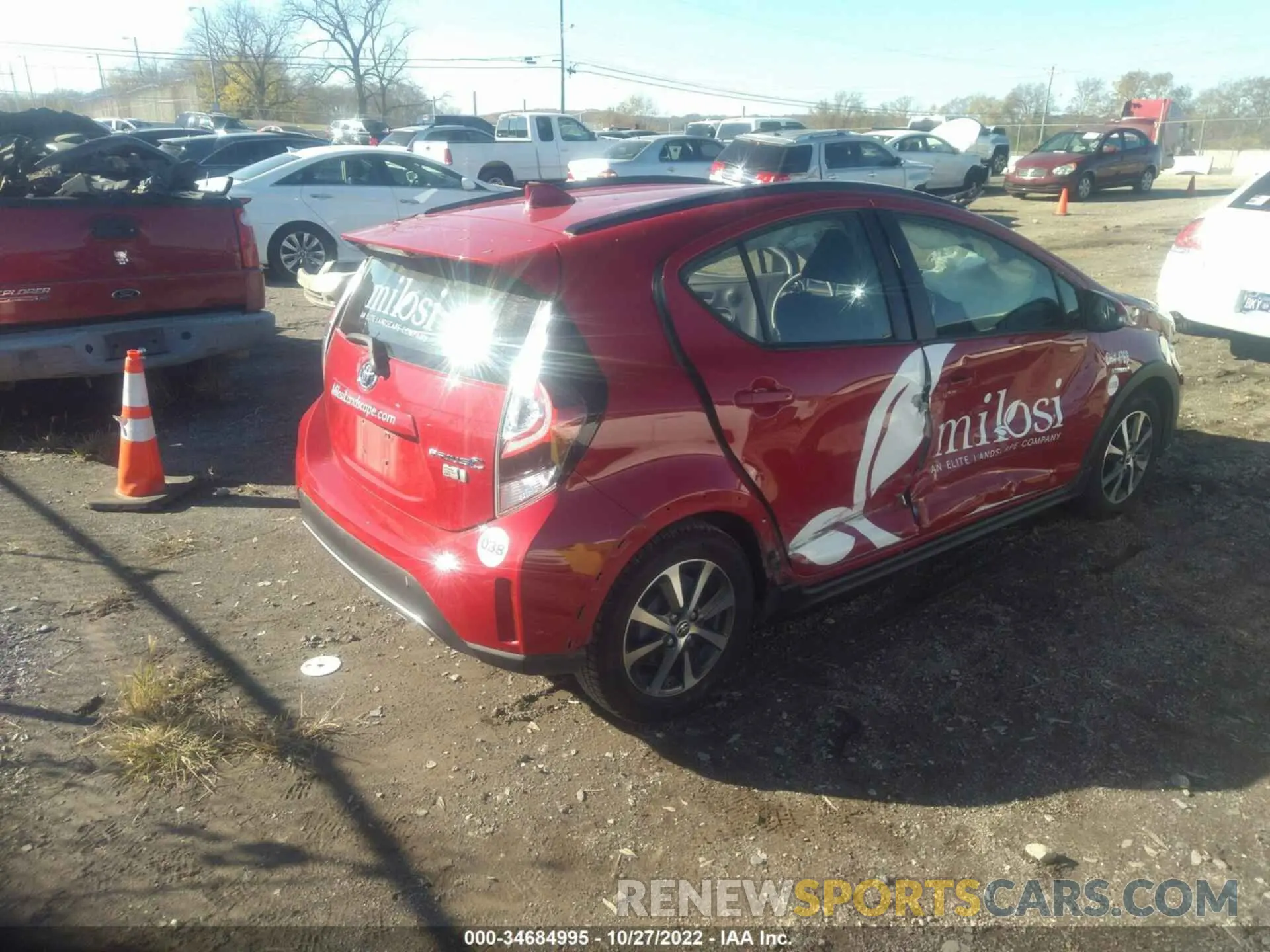 4 fotografías del automóvil dañado JTDKDTB35K1621401 TOYOTA PRIUS C 2019