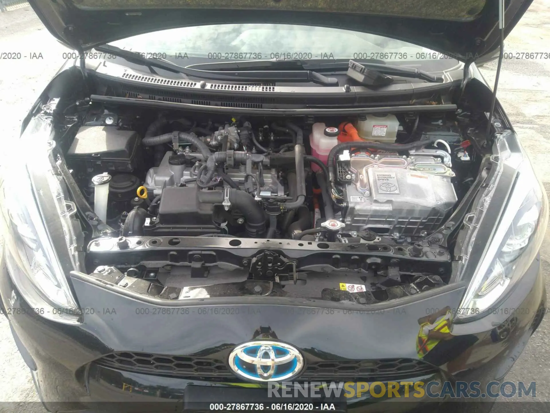 10 fotografías del automóvil dañado JTDKDTB36K1622718 TOYOTA PRIUS C 2019