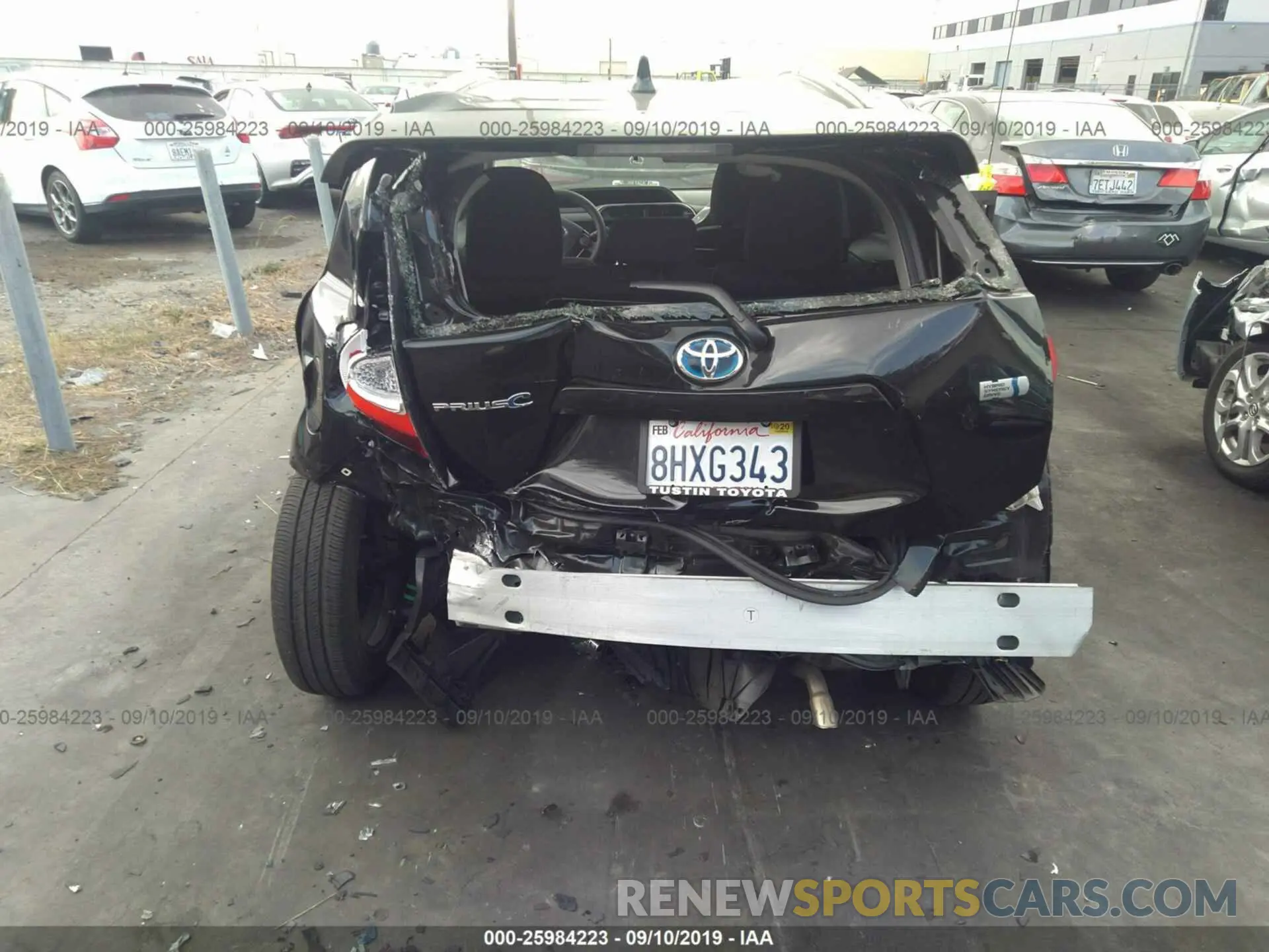 6 fotografías del automóvil dañado JTDKDTB37K1620962 TOYOTA PRIUS C 2019