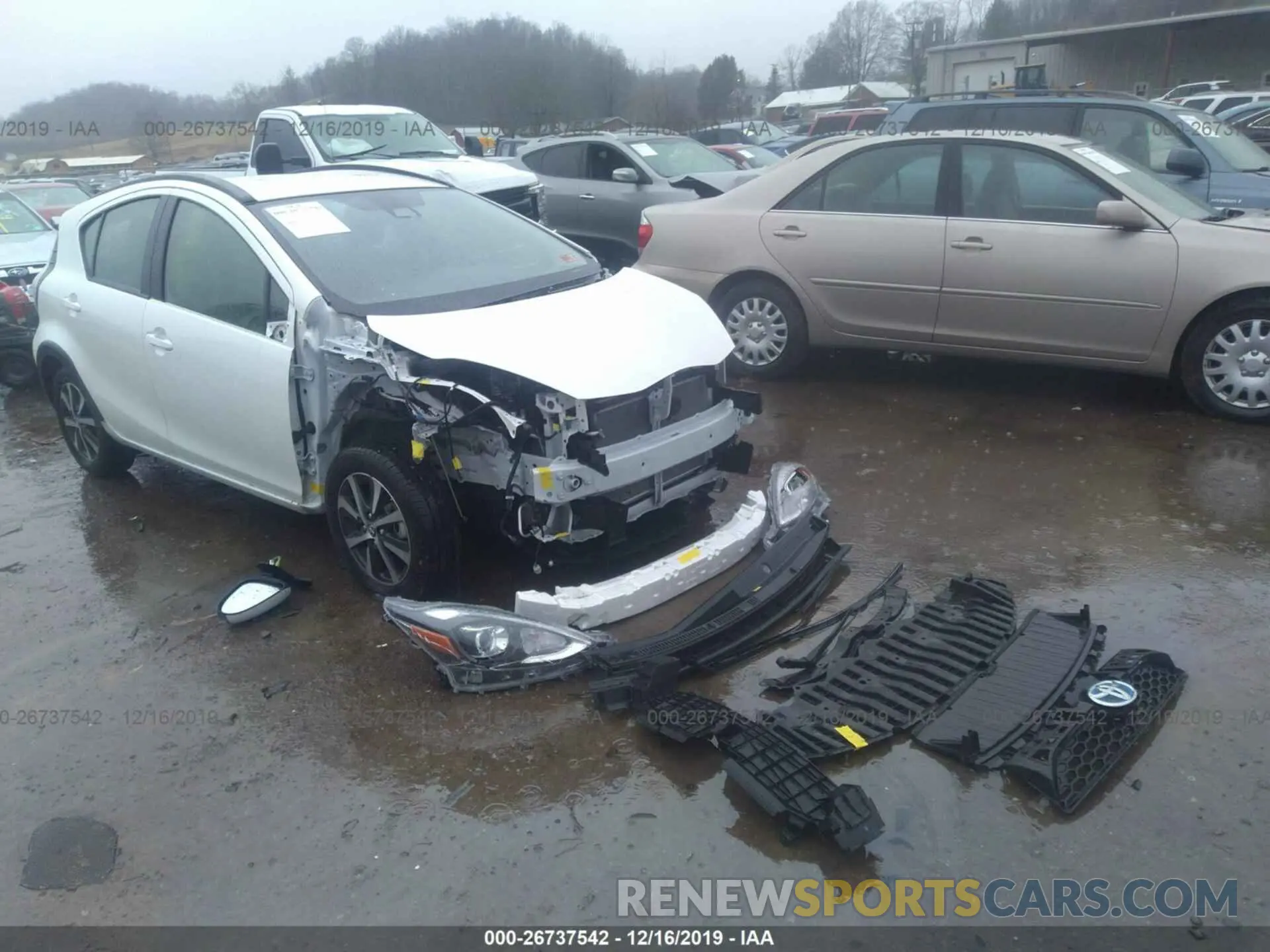 1 fotografías del automóvil dañado JTDKDTB37K1624266 TOYOTA PRIUS C 2019