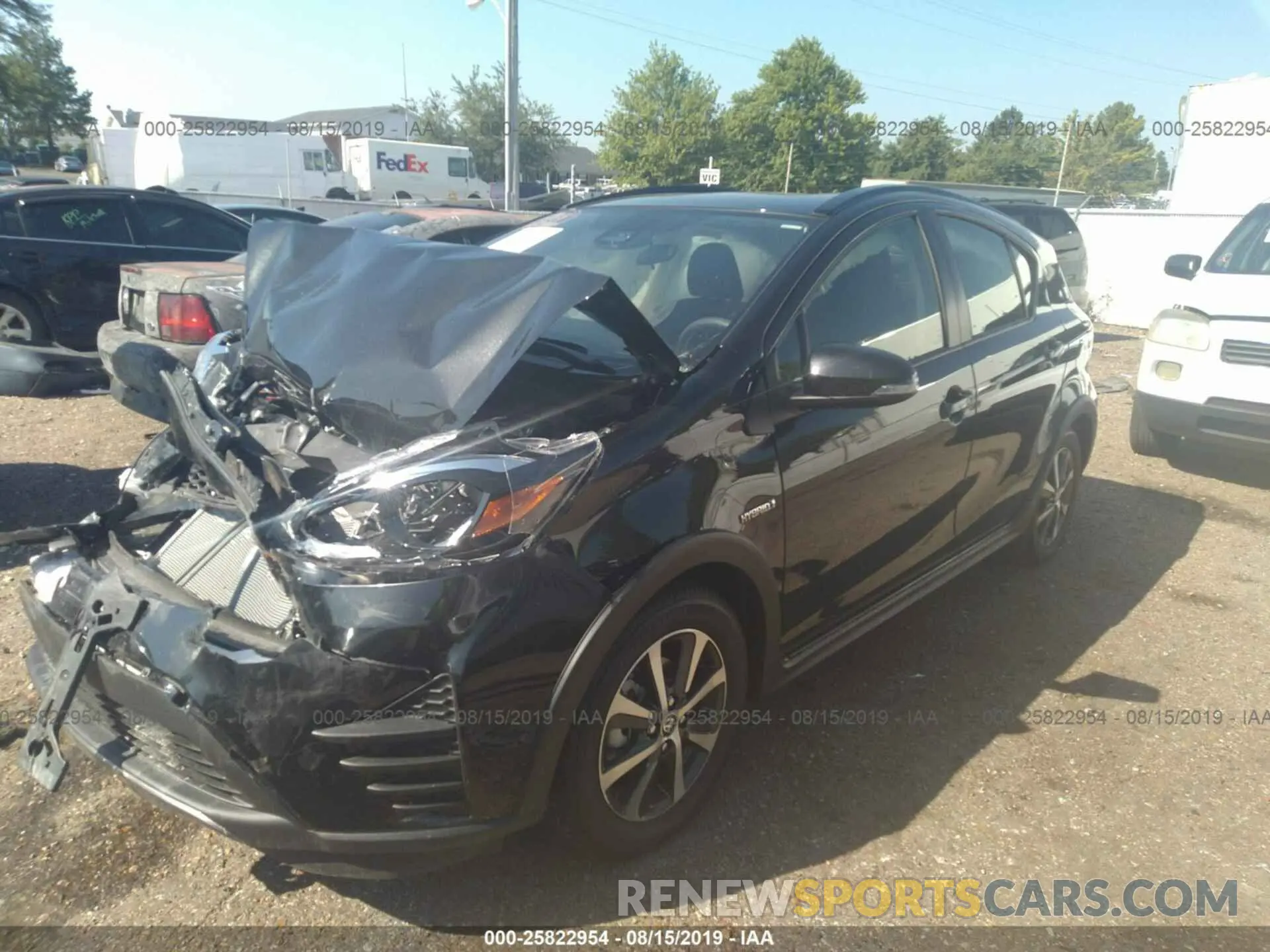 2 fotografías del automóvil dañado JTDKDTB3XK1620843 TOYOTA PRIUS C 2019