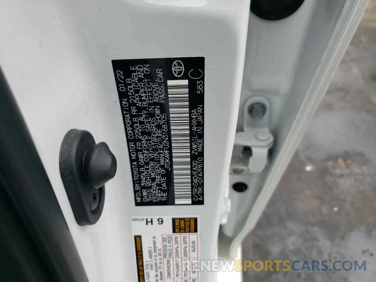 12 fotografías del automóvil dañado JTDKAMFU2N3168705 TOYOTA PRIUS NIGH 2022