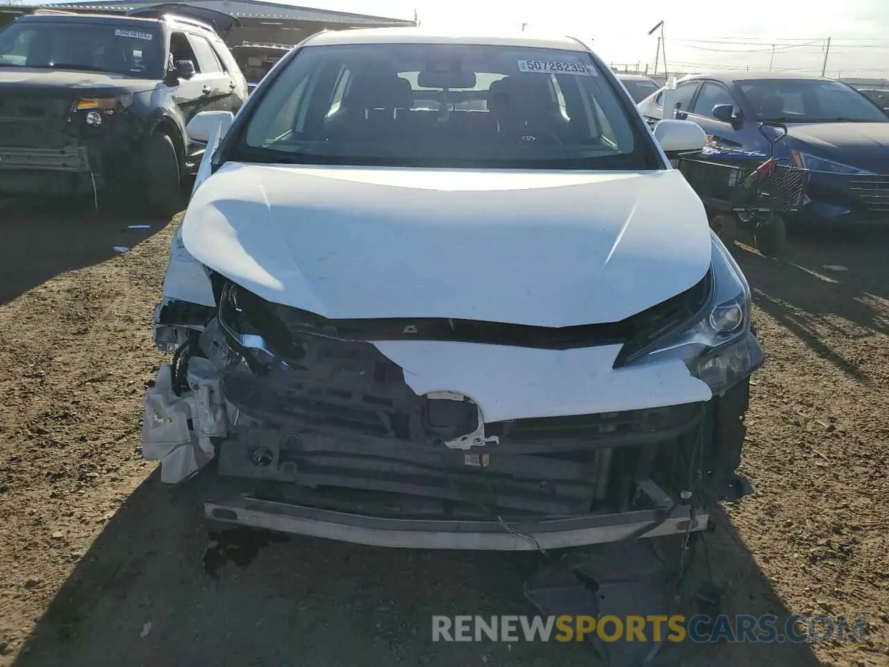 5 fotografías del automóvil dañado JTDKAMFU3N3166378 TOYOTA PRIUS NIGH 2022