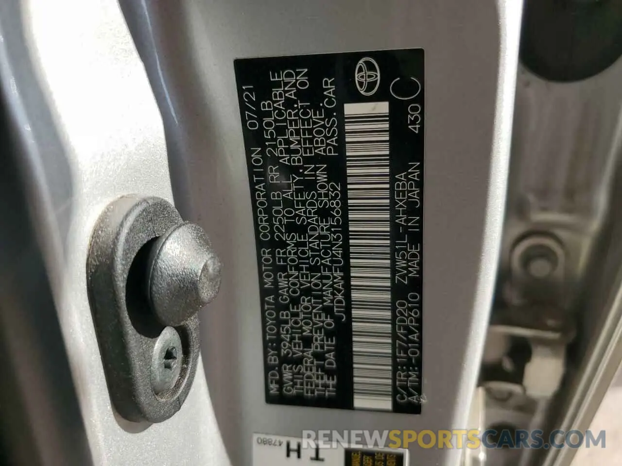 12 fotografías del automóvil dañado JTDKAMFU4N3156832 TOYOTA PRIUS NIGH 2022
