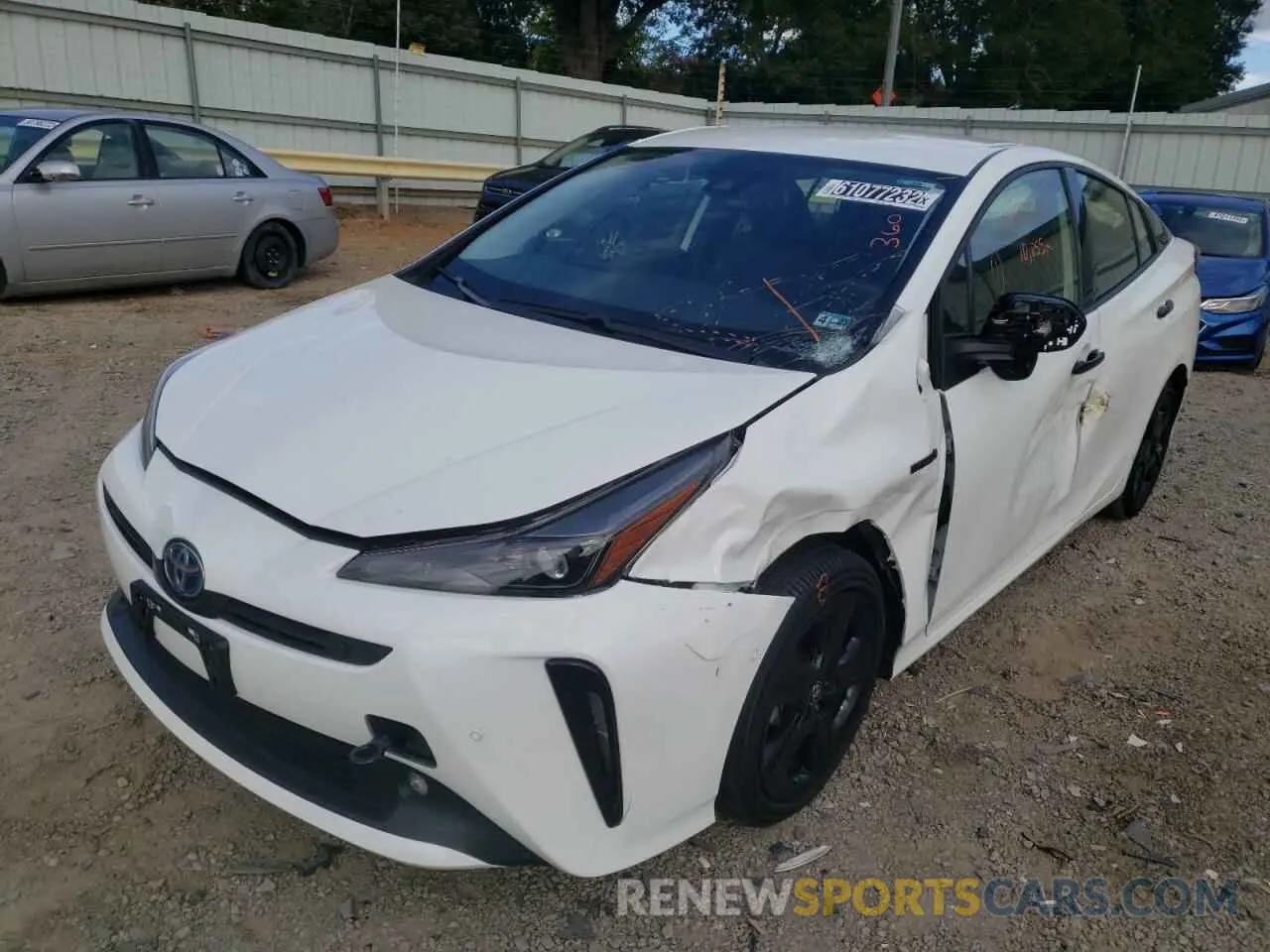 2 fotografías del automóvil dañado JTDKAMFU4N3173064 TOYOTA PRIUS NIGH 2022